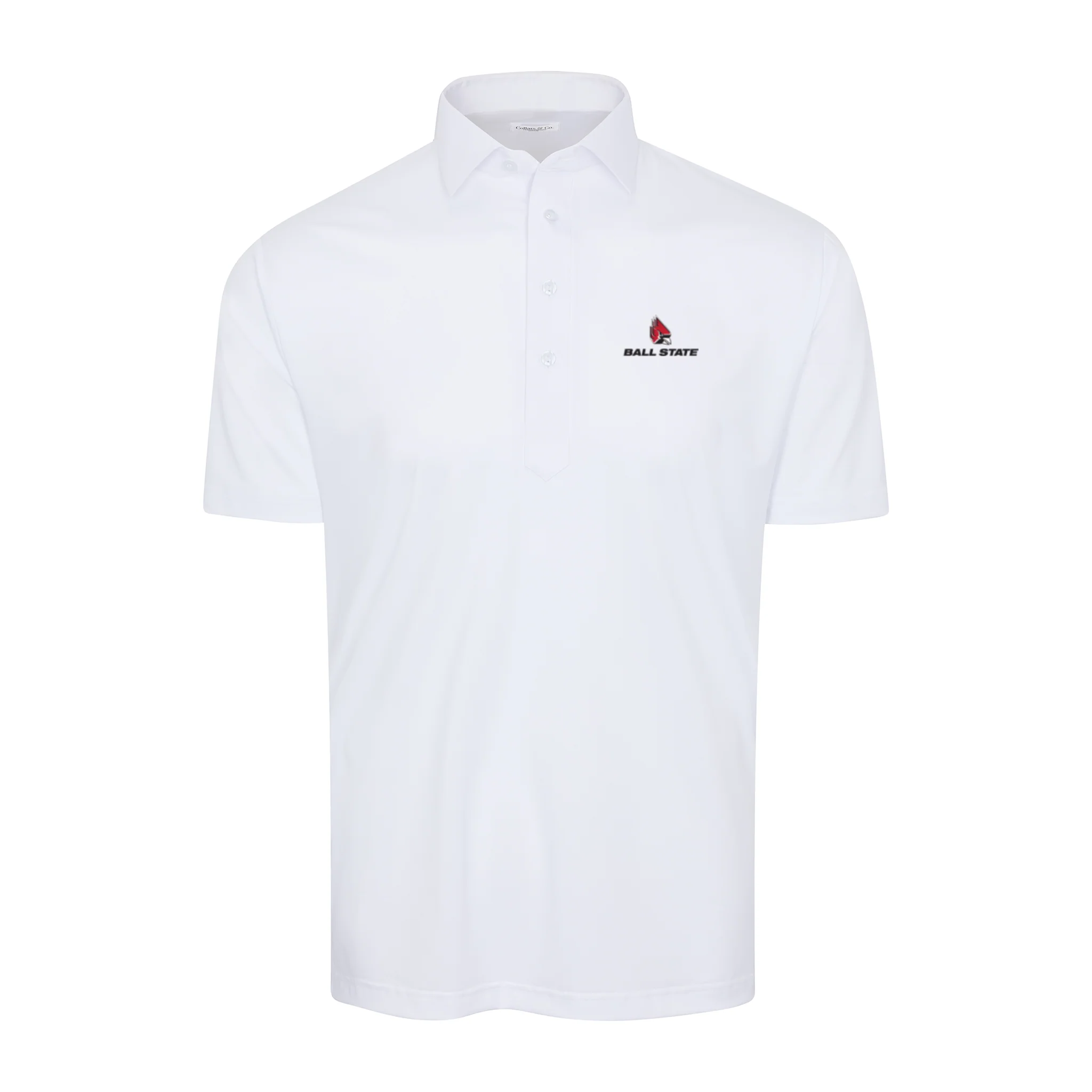 10003-ball-state-semi-spread-collar-polo-white-1.webp Ball State Semi-Spread Collar Polo White