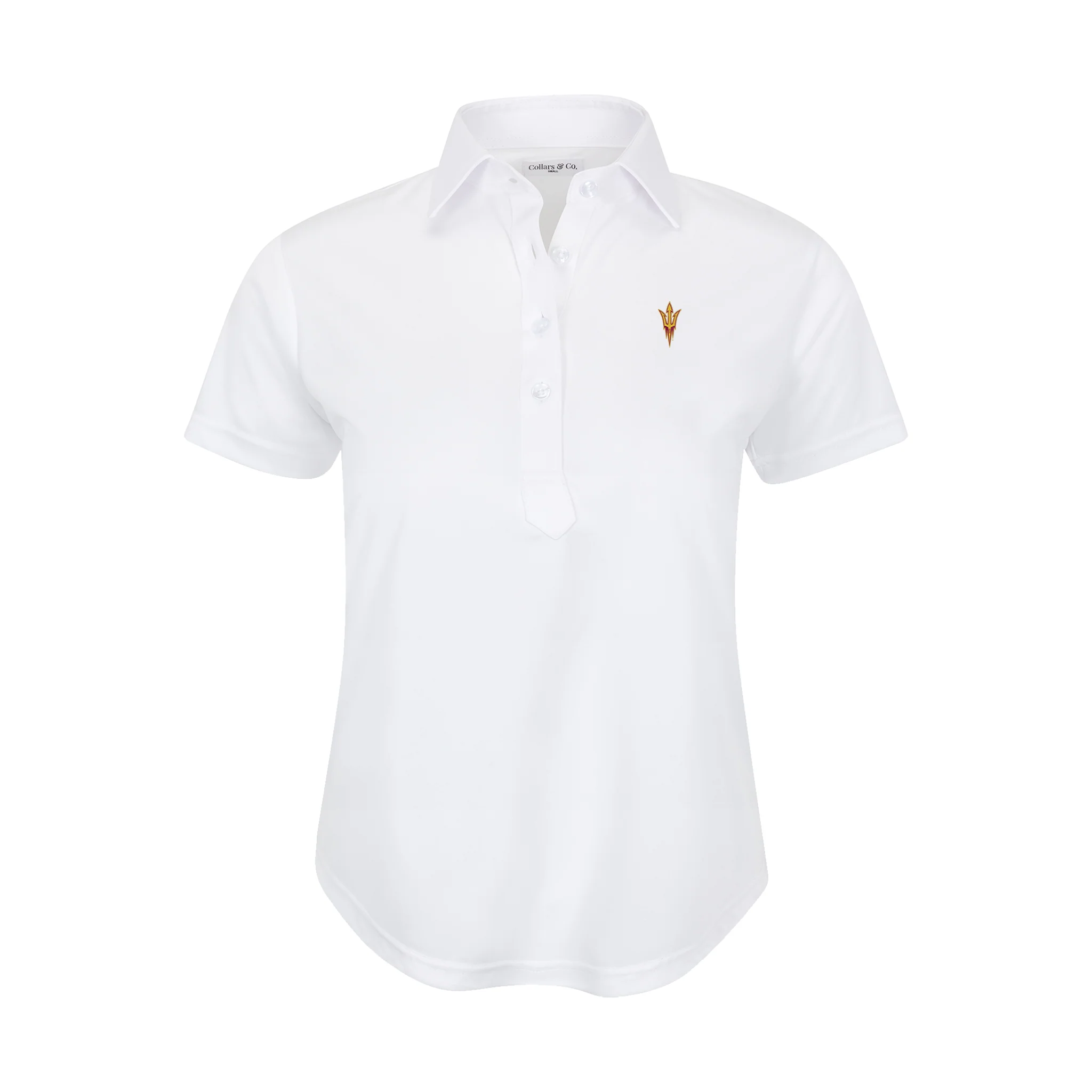 Arizona State Women's Cap Sleeve Semi Spread Polo White