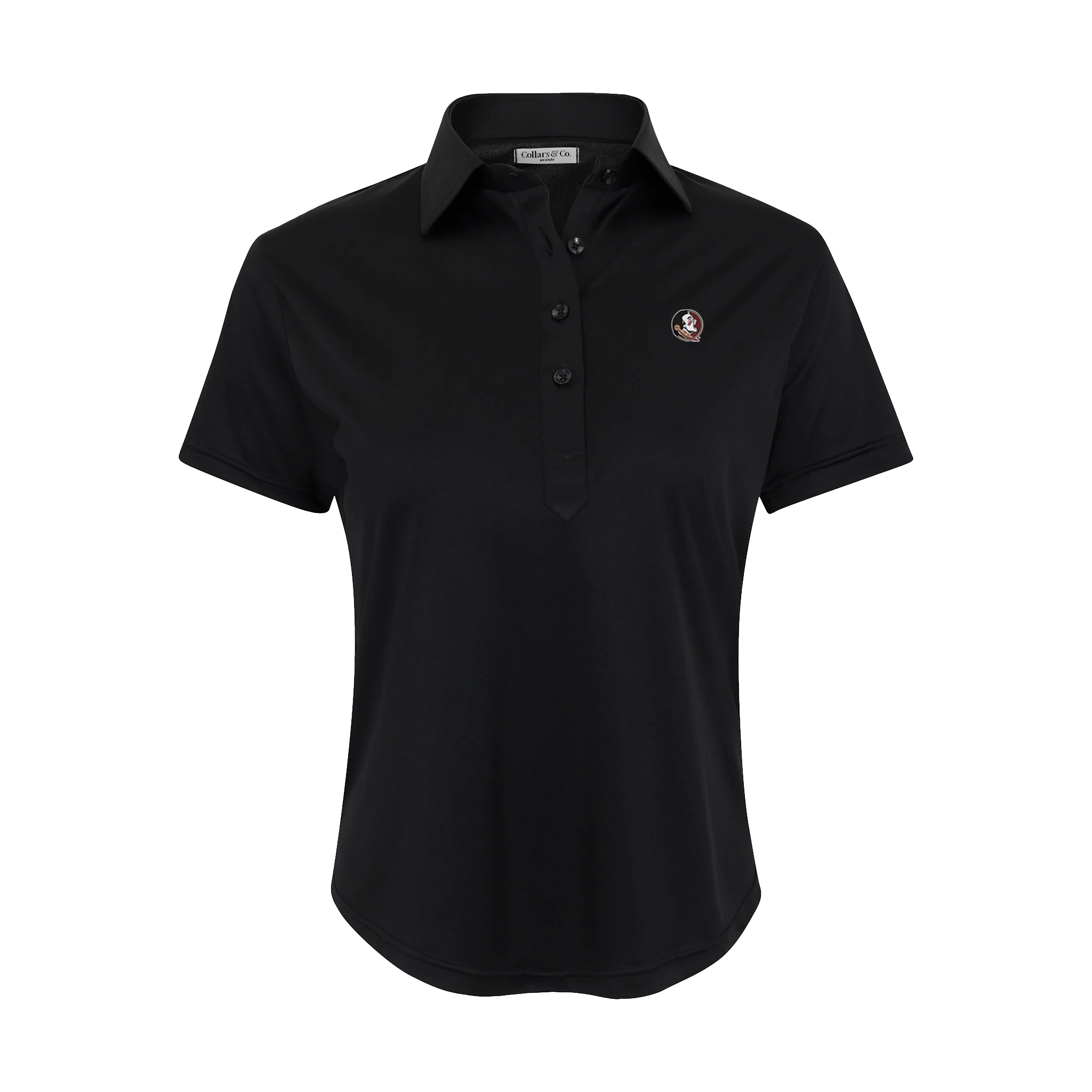 Florida State Women's Cap Sleeve Semi Spread Polo Black