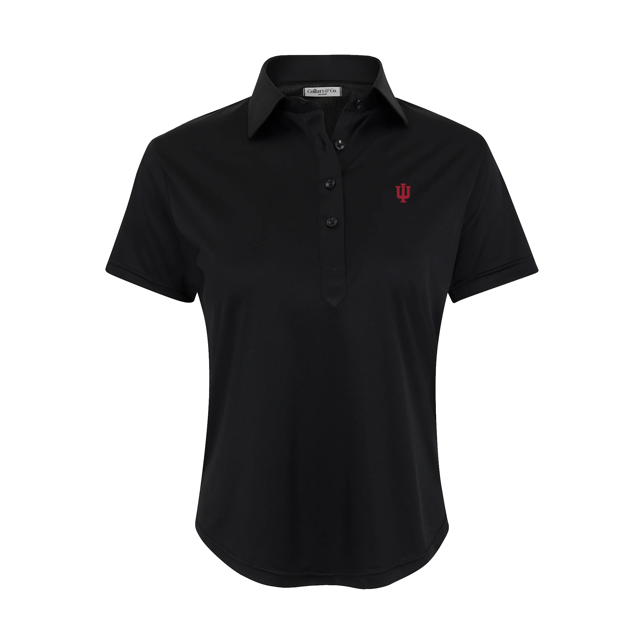 Indiana Women's Cap Sleeve Semi Spread Polo Black