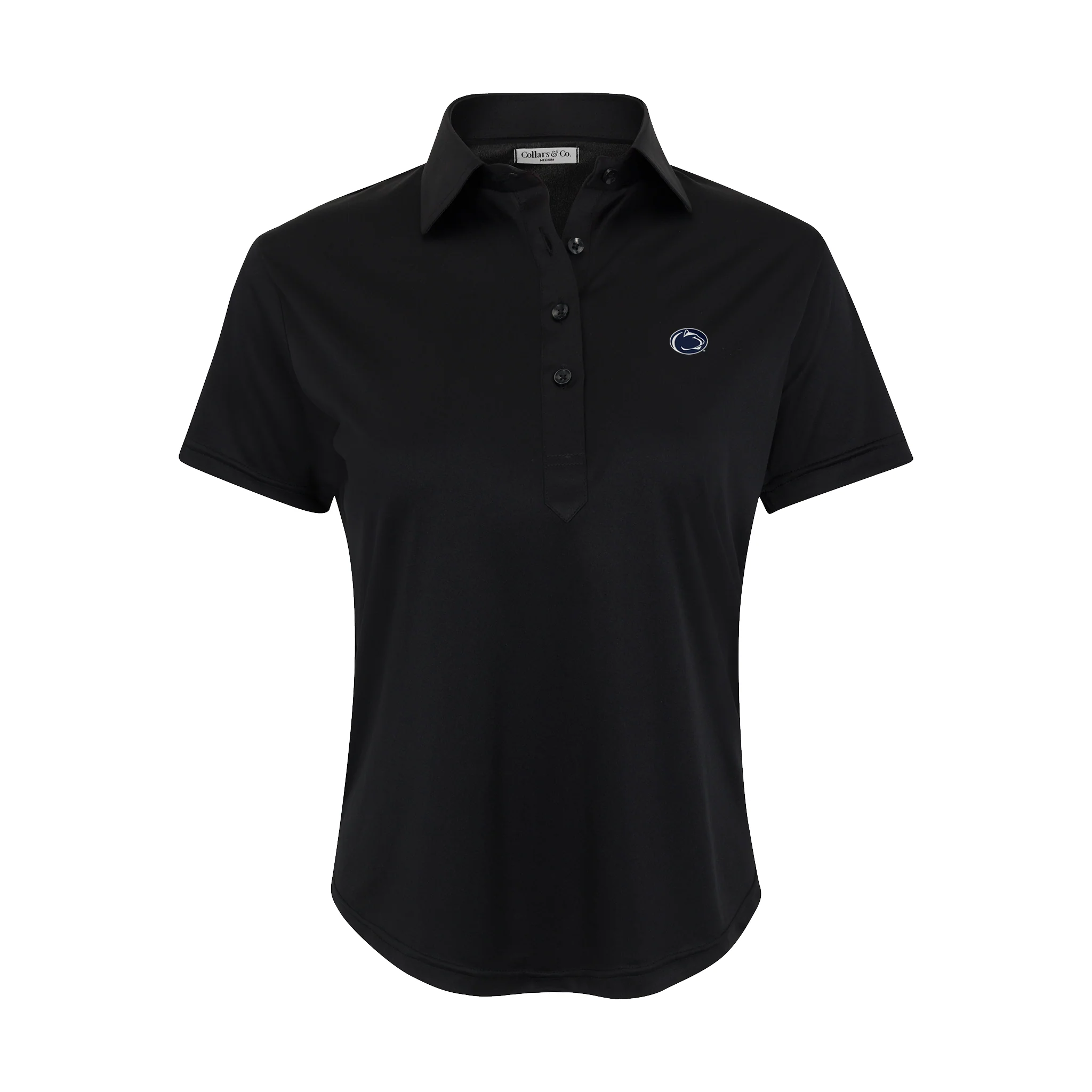 Penn State Women's Cap Sleeve Semi Spread Polo Black