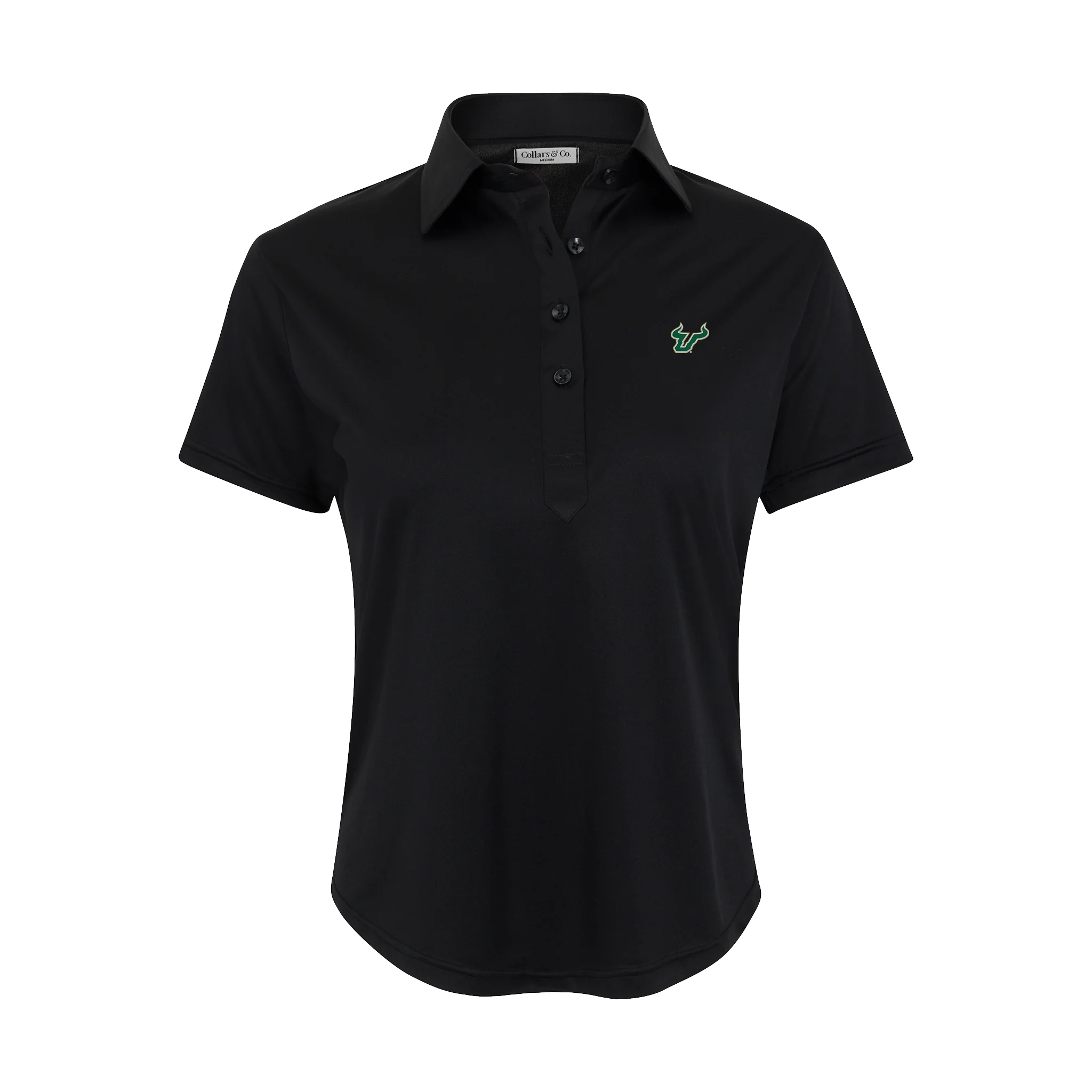 South Florida Women's Cap Sleeve Semi Spread Polo Black