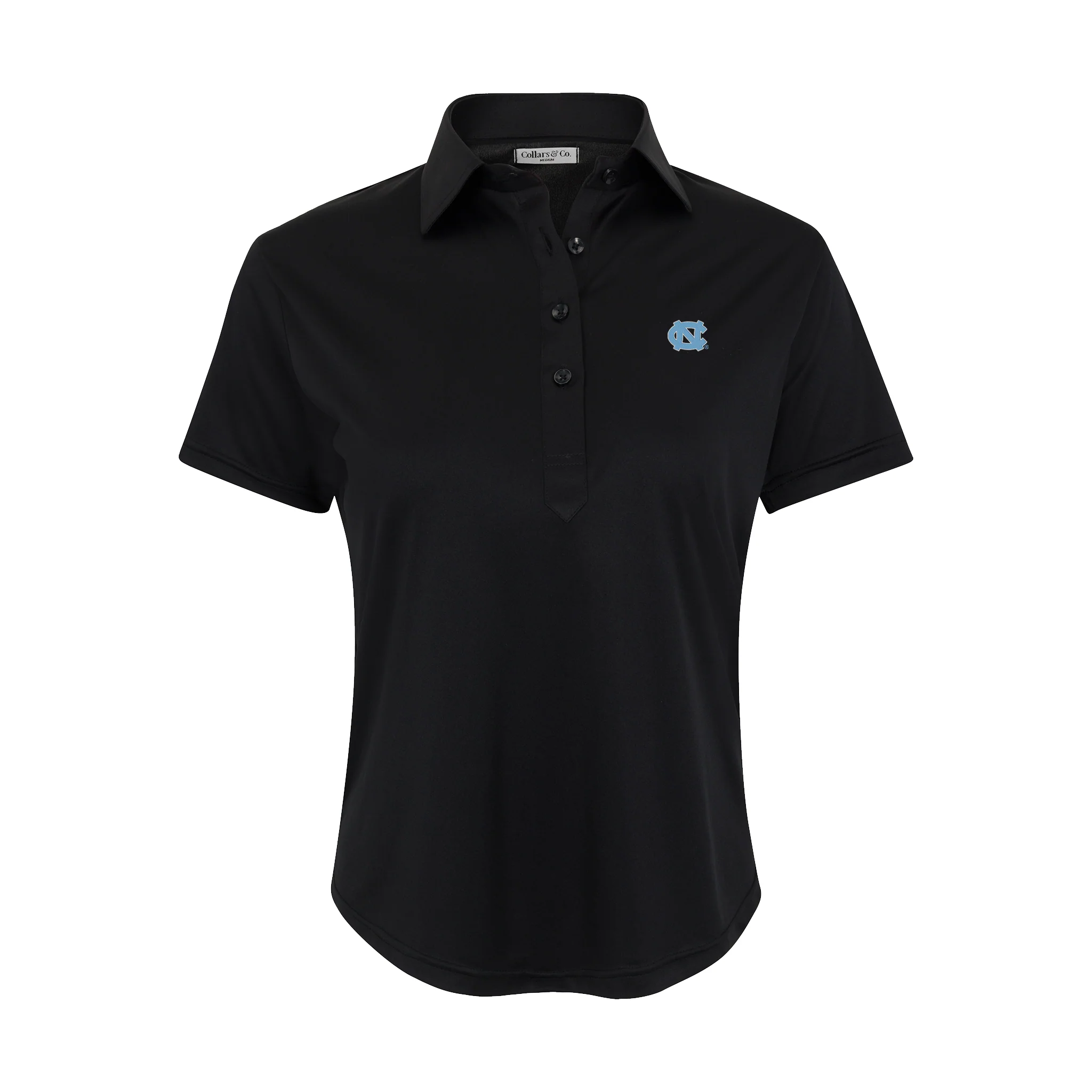 North Carolina Women's Cap Sleeve Semi Spread Polo Black
