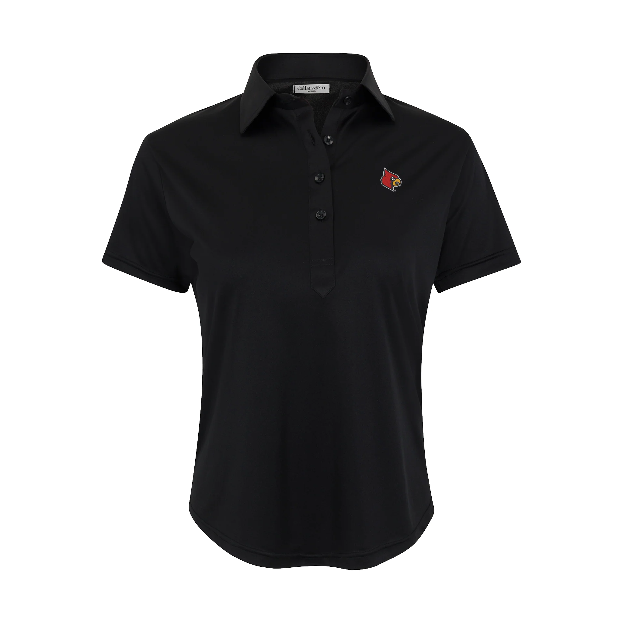 Louisville Women's Cap Sleeve Semi Spread Polo Black