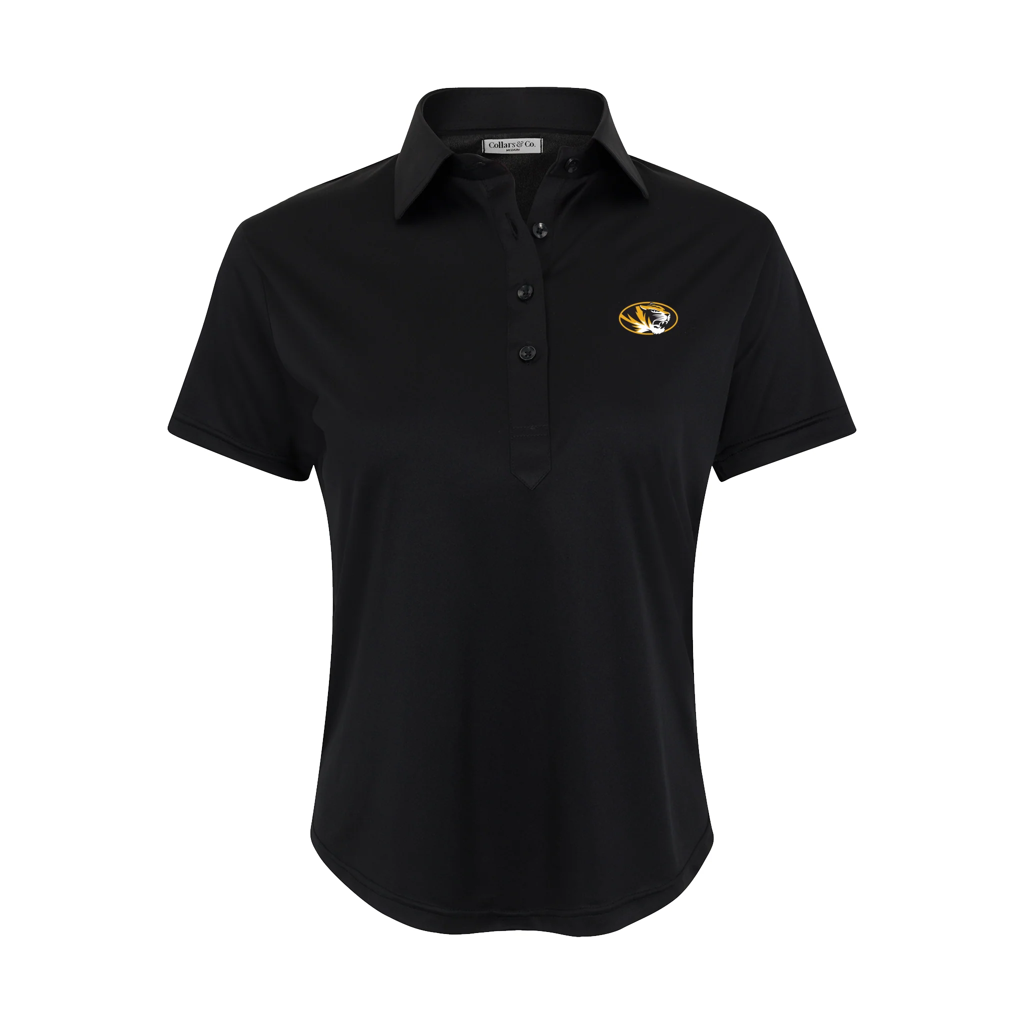 Missouri Women's Cap Sleeve Semi Spread Polo Black