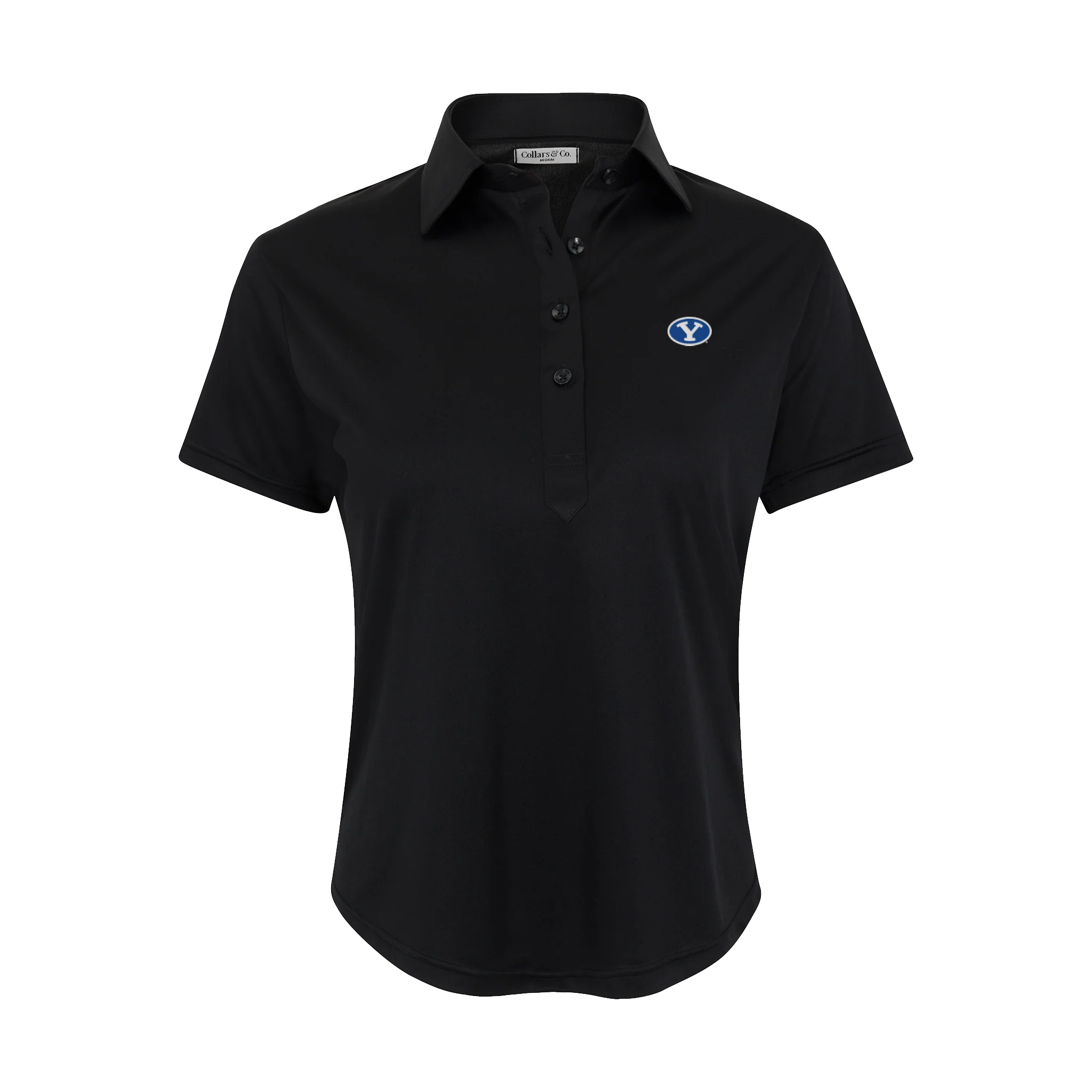 BYU Women's Cap Sleeve Semi Spread Polo Black