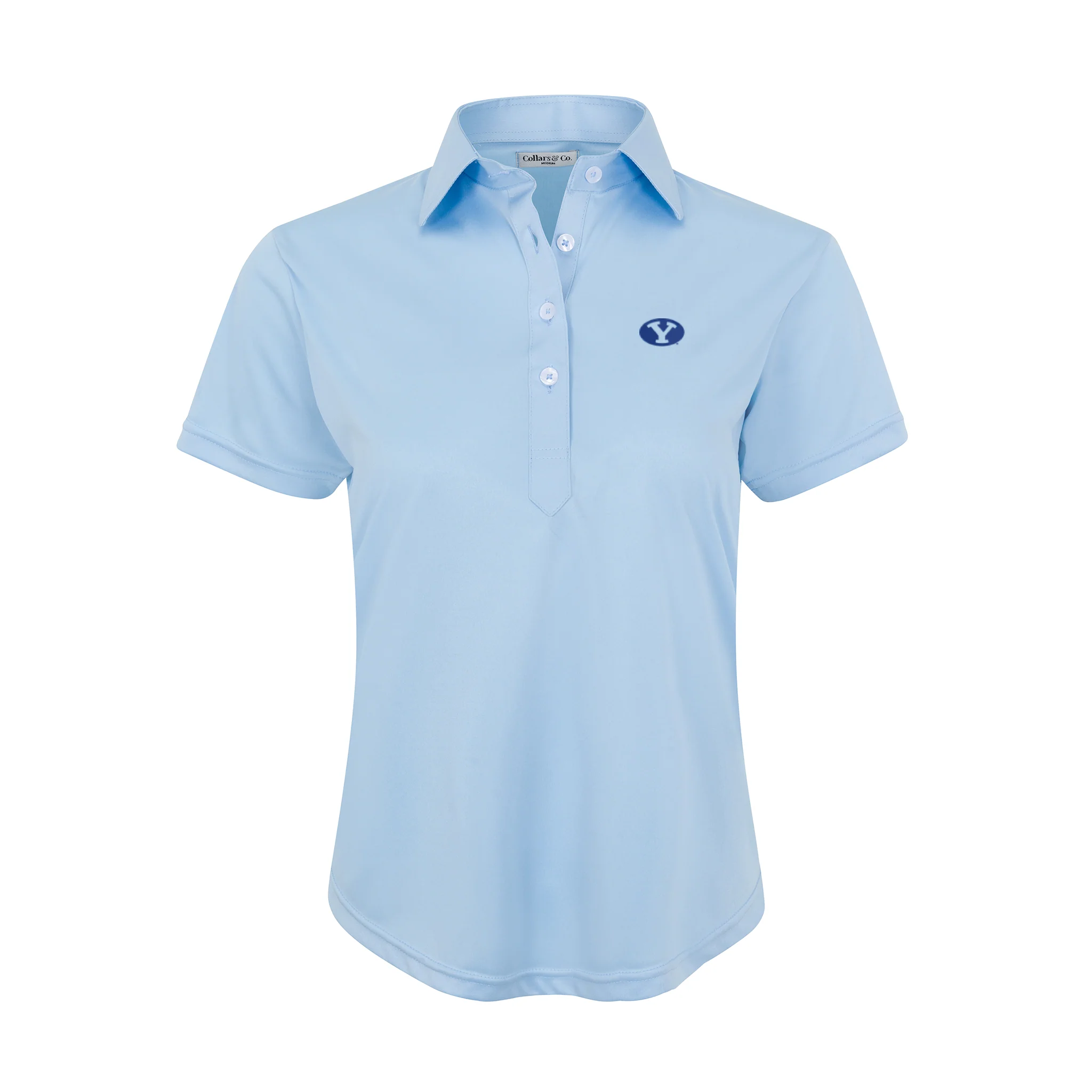 BYU Women's Cap Sleeve Semi Spread Polo Sky Blue