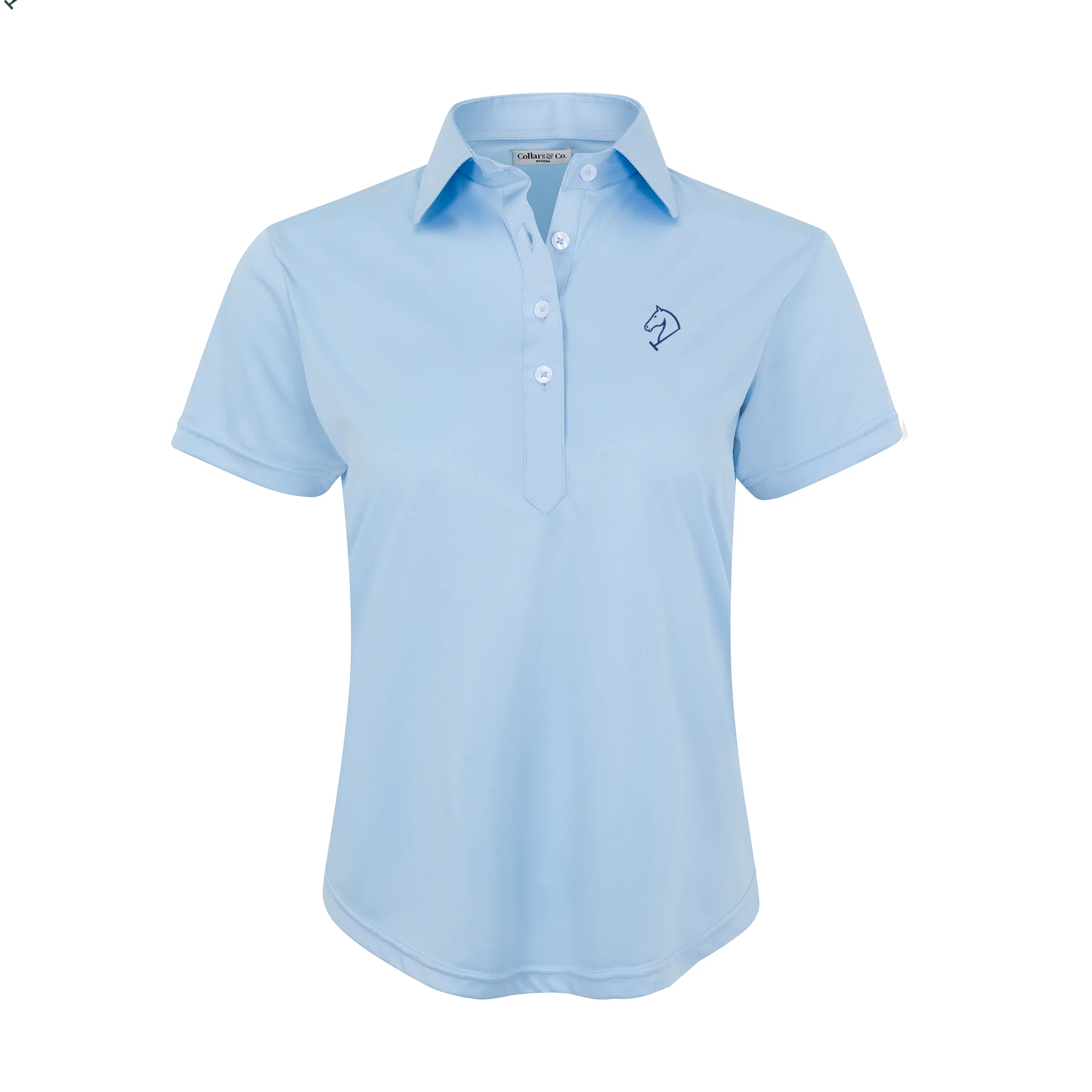 Greenwich Sound Polo Women's Cap Sleeve Semi Spread Polo Sky Blue