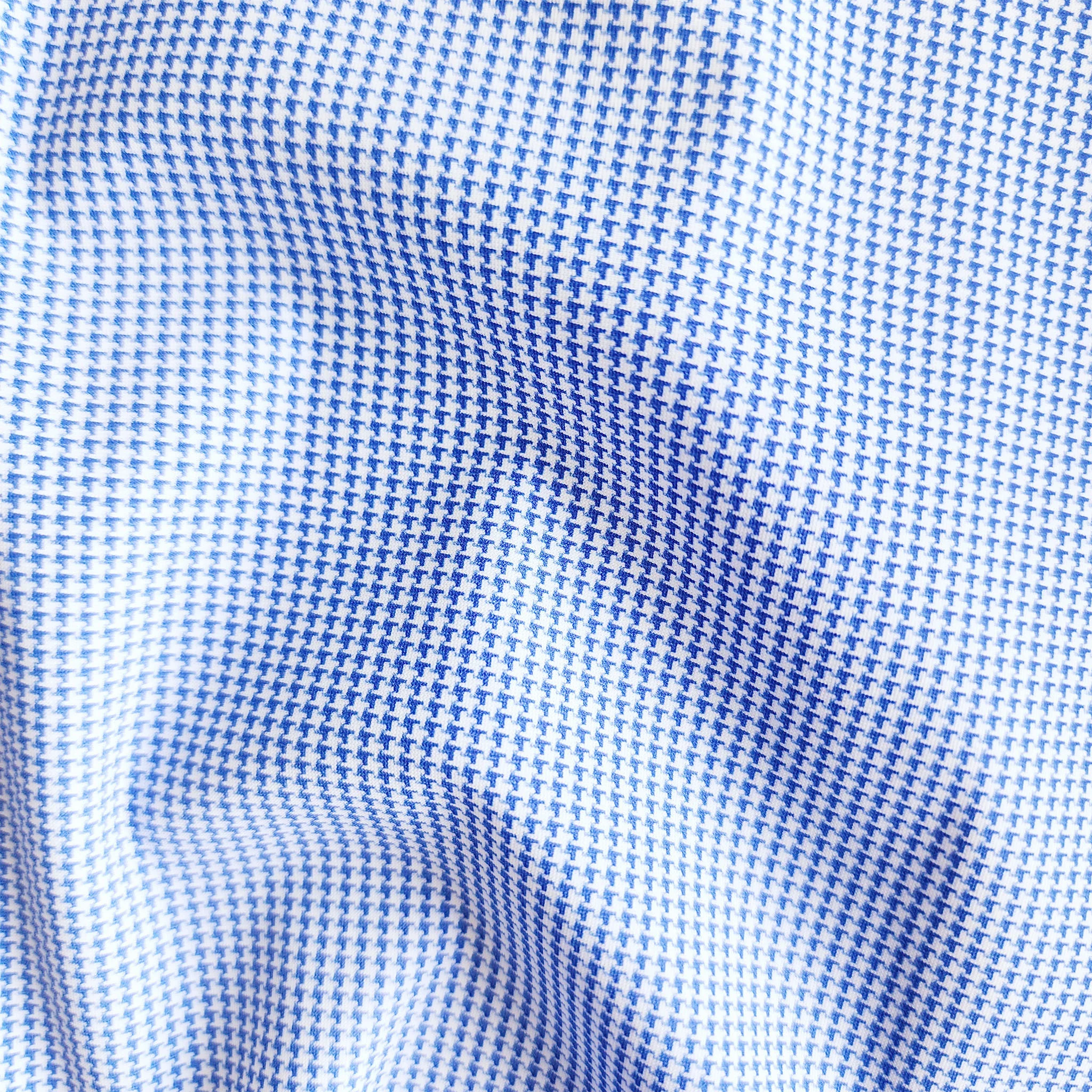 Apex Performance Dress Shirt Semi-Spread Collar Steel Blue Micro Grid