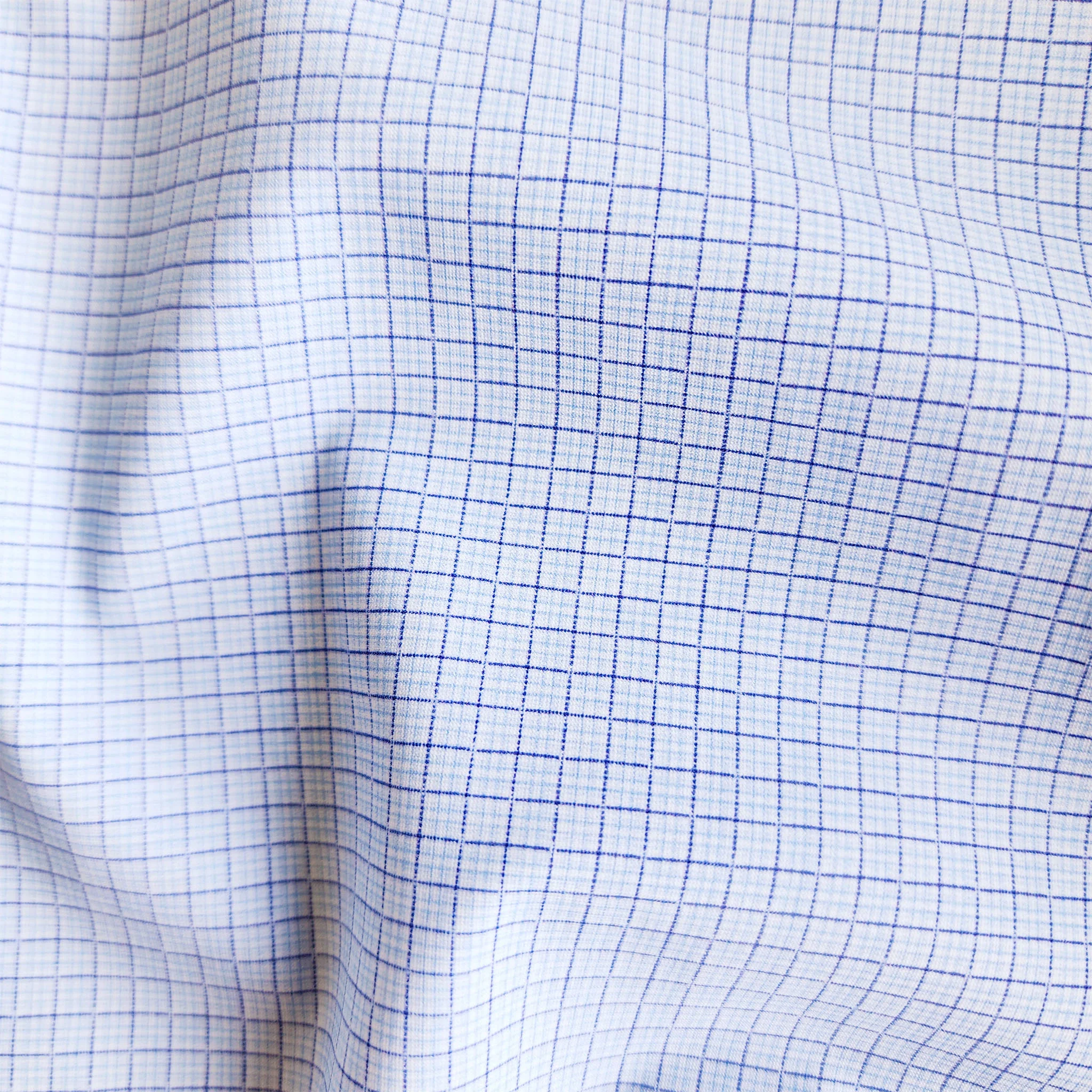 Apex Performance Dress Shirt Semi-Spread Collar Blue Tattersall