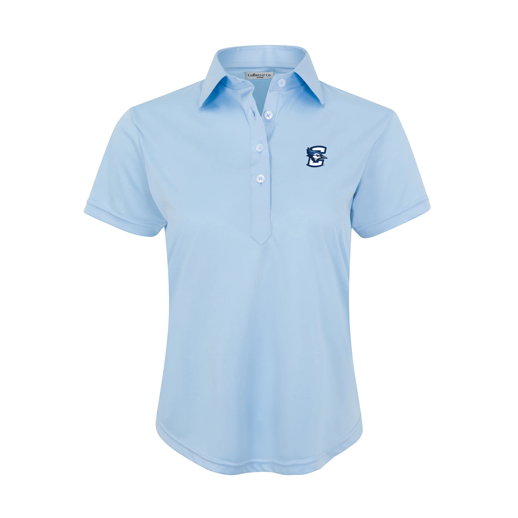 Creighton Women's Cap Sleeve Semi Spread Polo Sky Blue
