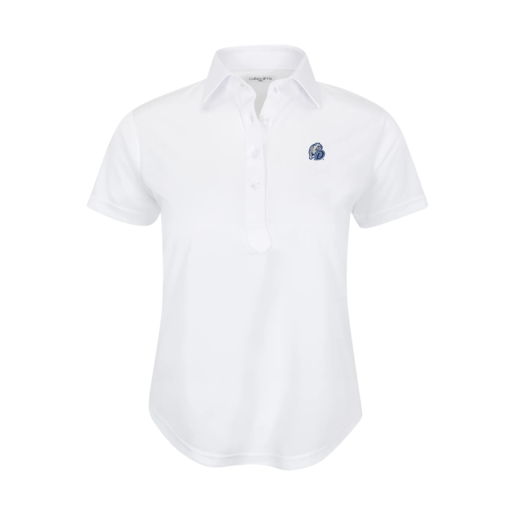 Drake Women's Cap Sleeve Semi Spread Polo White