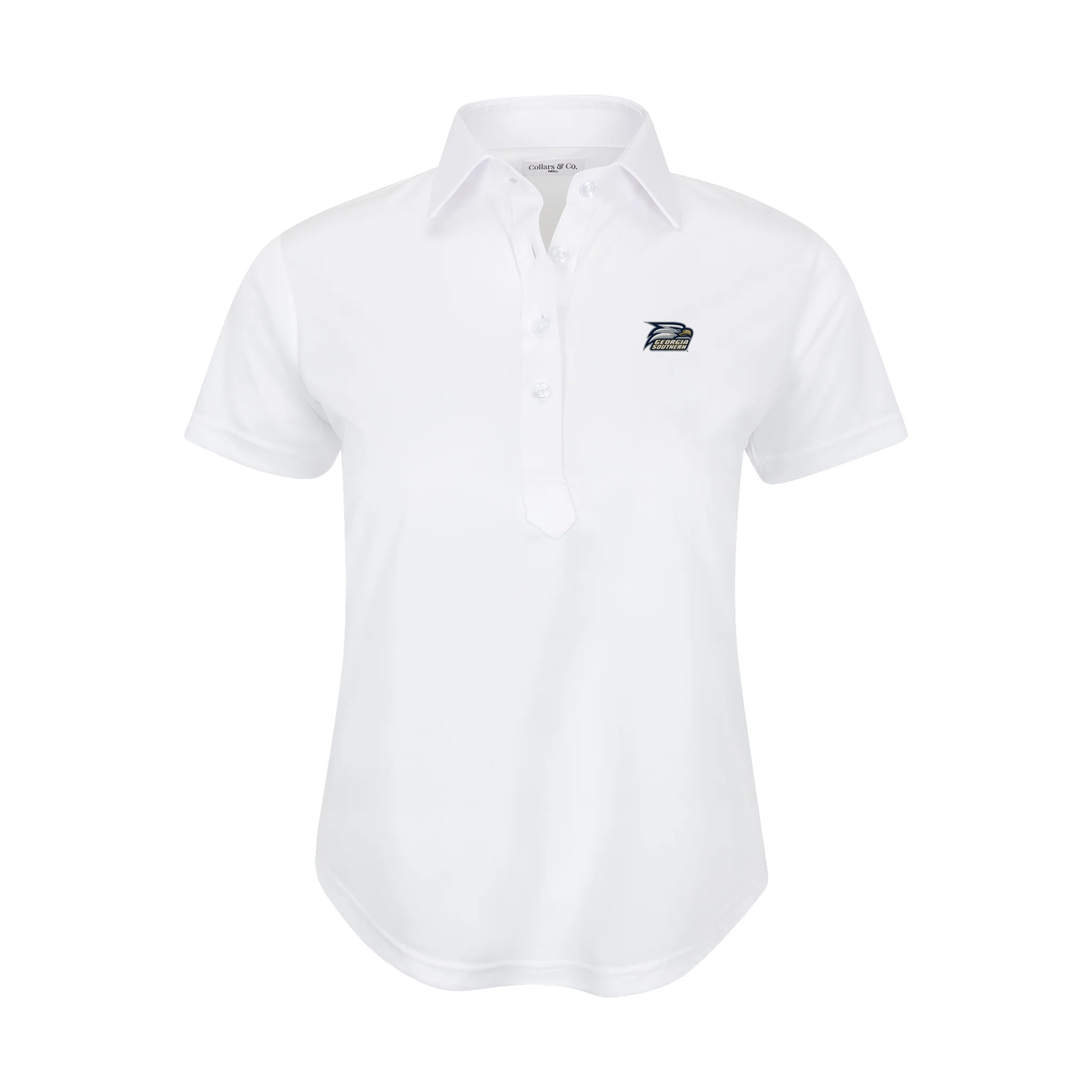 Georgia Southern Women's Cap Sleeve Semi Spread Polo White