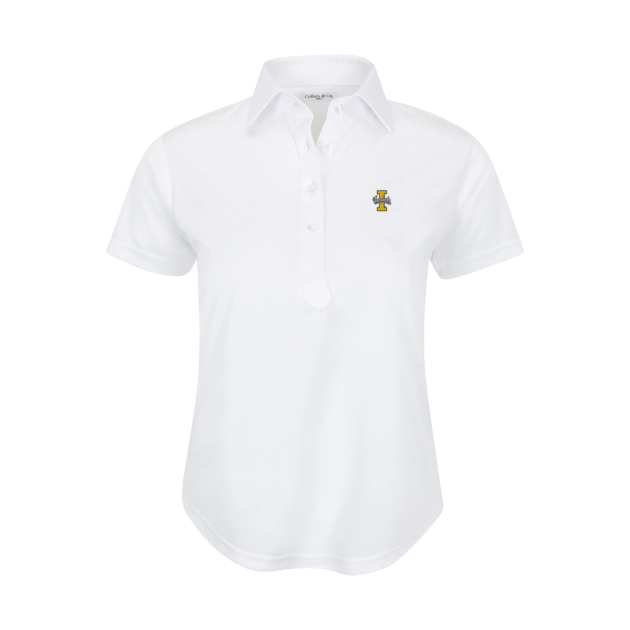 12911-idaho-women-s-cap-sleeve-semi-spread-polo-white-1.webp Idaho Women's Cap Sleeve Semi Spread Polo White