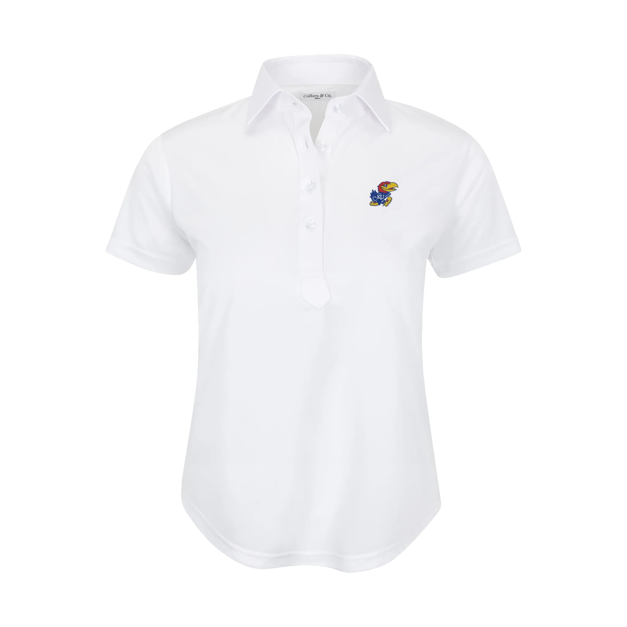 Kansas Women's Cap Sleeve Semi Spread Polo White
