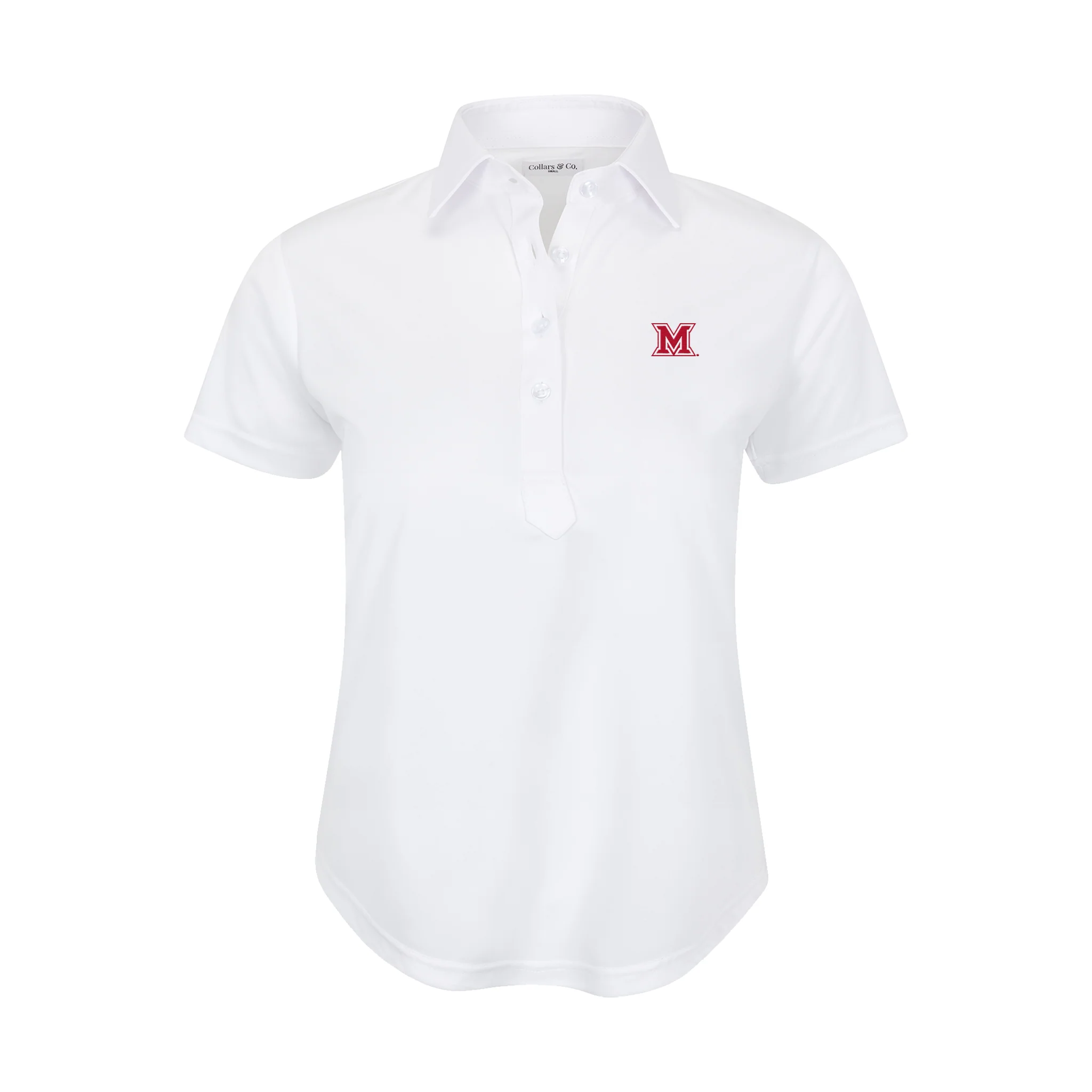 13359-miami-ohio-women-s-cap-sleeve-semi-spread-polo-white-1.webp Miami Ohio Women's Cap Sleeve Semi Spread Polo White
