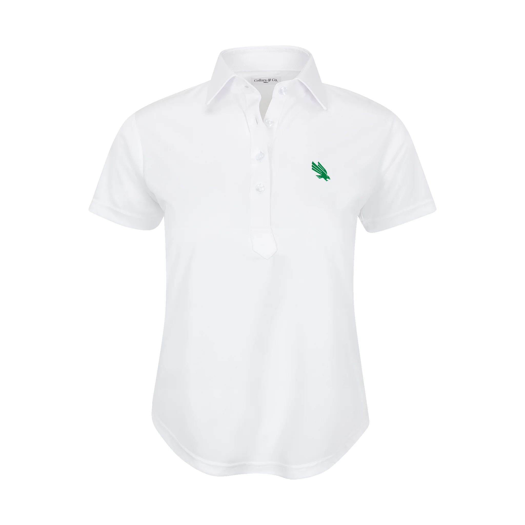 North Texas Women's Cap Sleeve Semi Spread Polo White