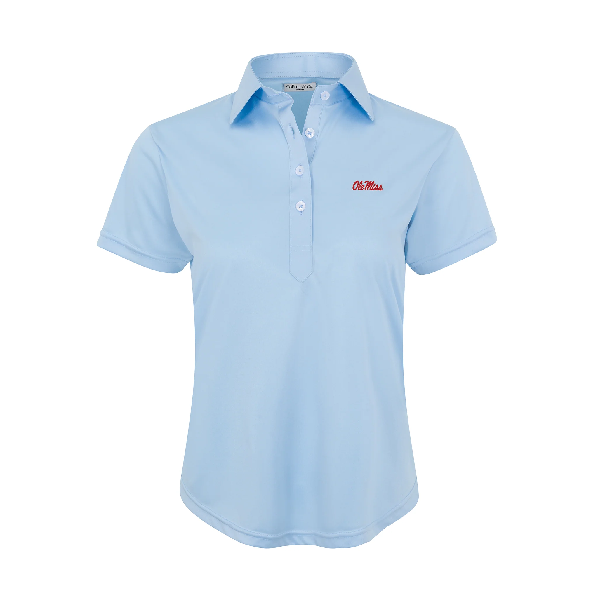 Ole Miss Women's Cap Sleeve Semi Spread Polo Sky Blue