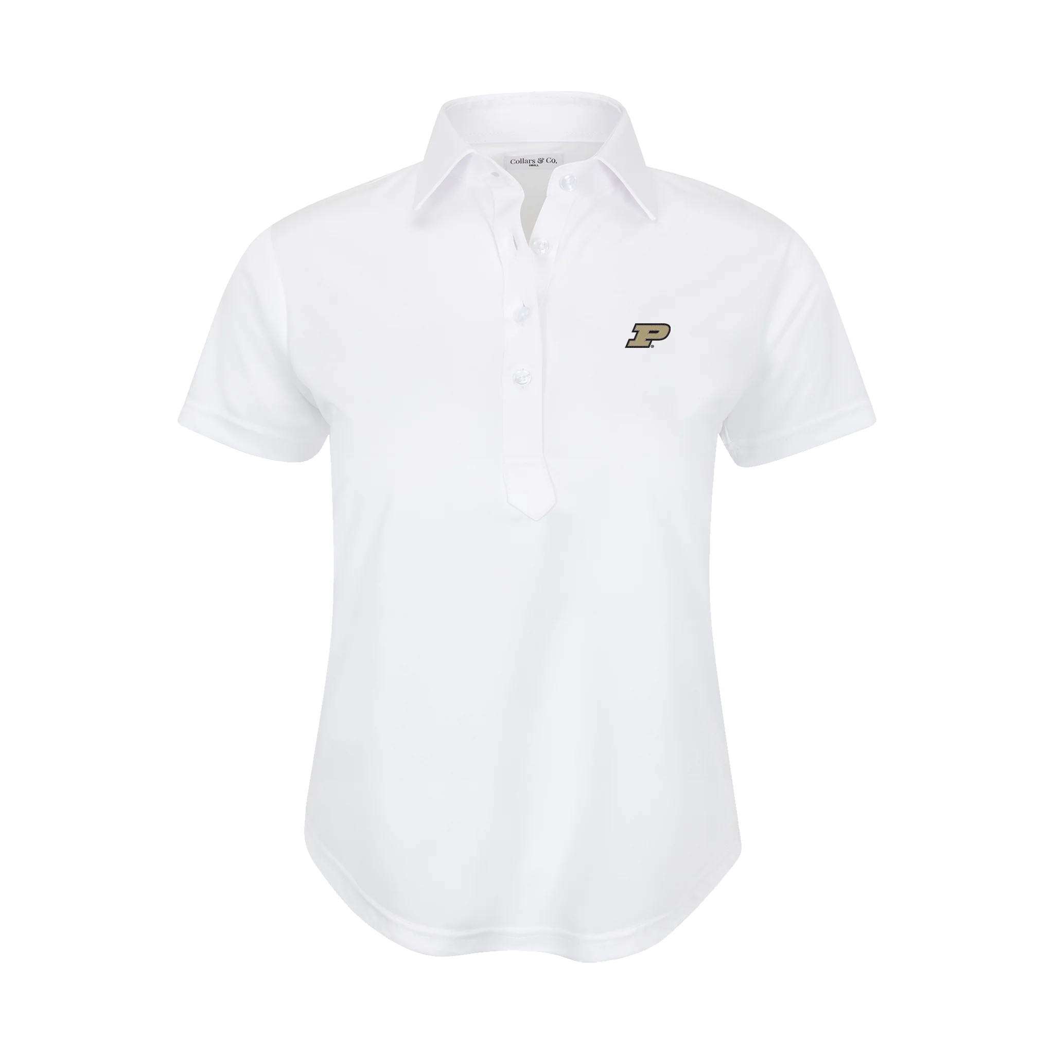 Purdue Women's Cap Sleeve Semi Spread Polo White