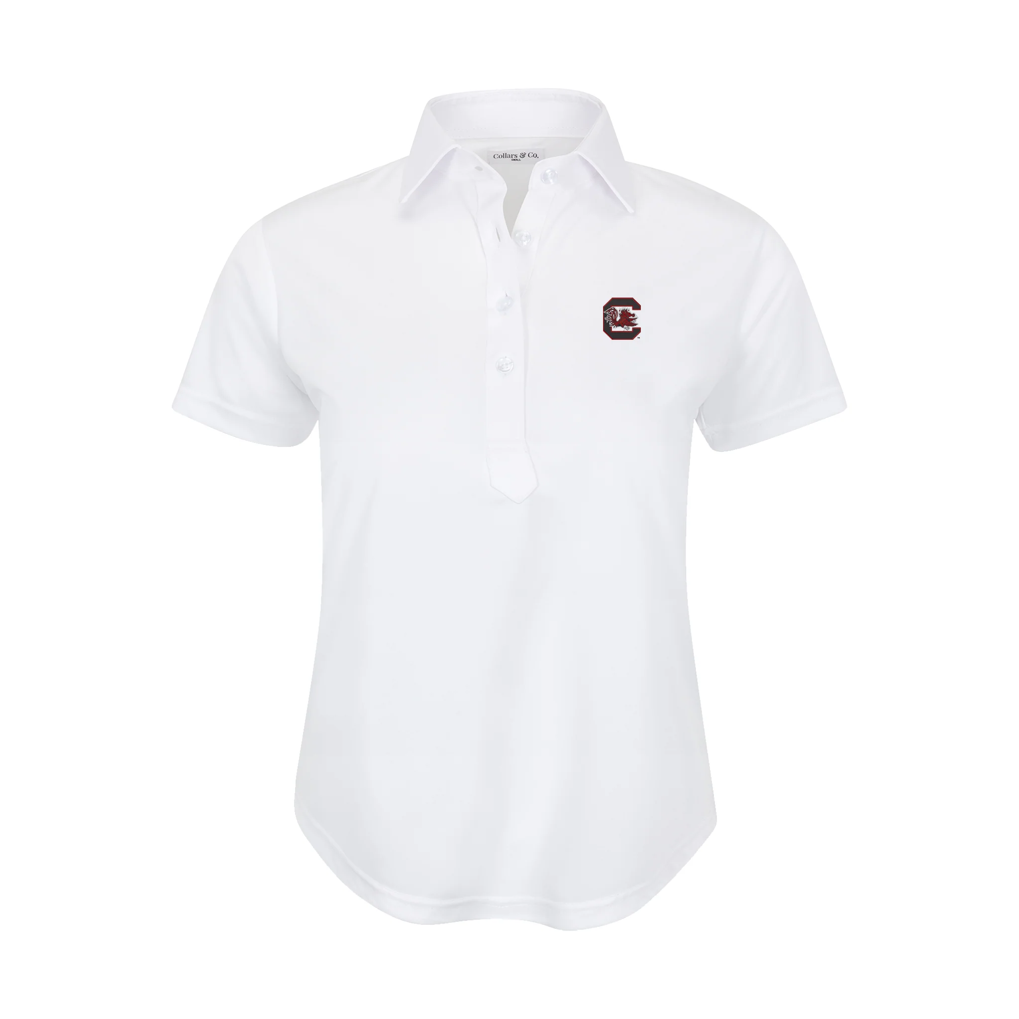 South Carolina Women's Cap Sleeve Semi Spread Polo White