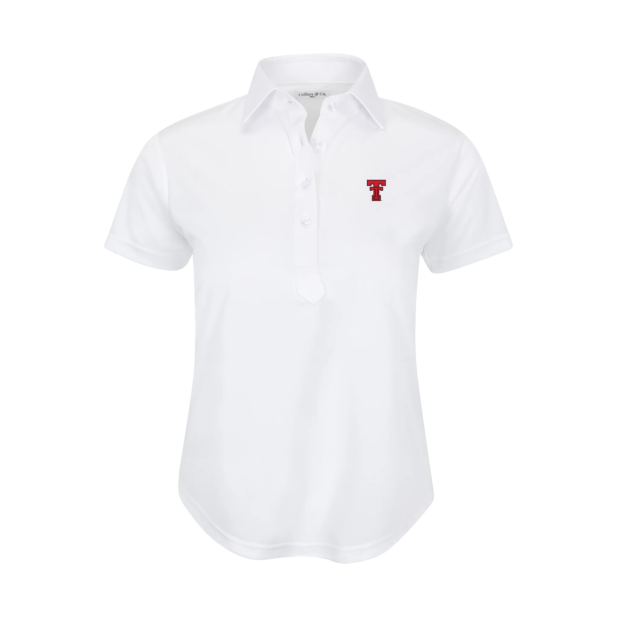 Texas Tech Women's Cap Sleeve Semi Spread Polo White