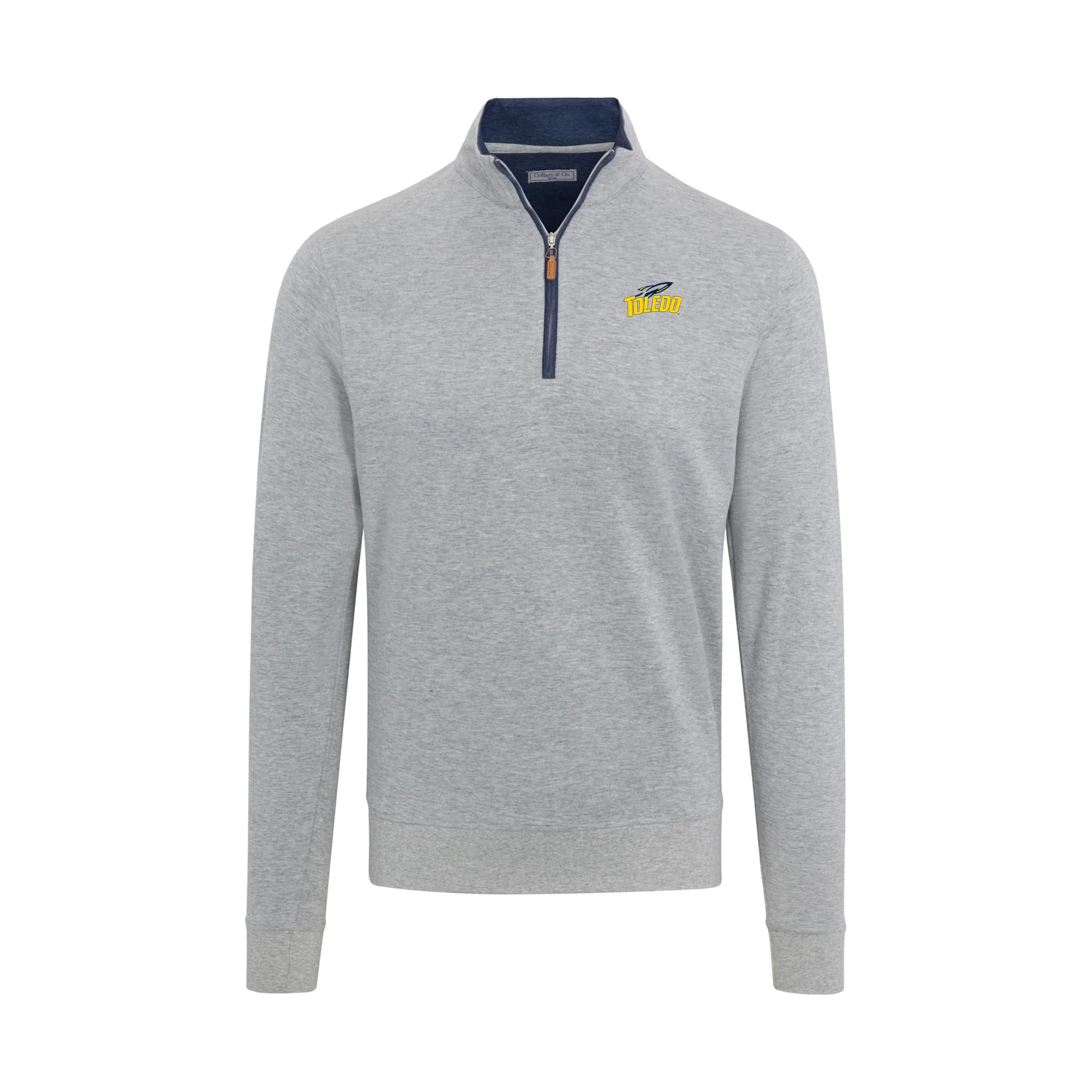 13934-toledo-heather-cloud-cotton-quarter-zip-pullover-light-grey-with-navy-trim-1.webp Toledo Heather Cloud Cotton Quarter Zip Pullover Light Grey with Navy Trim