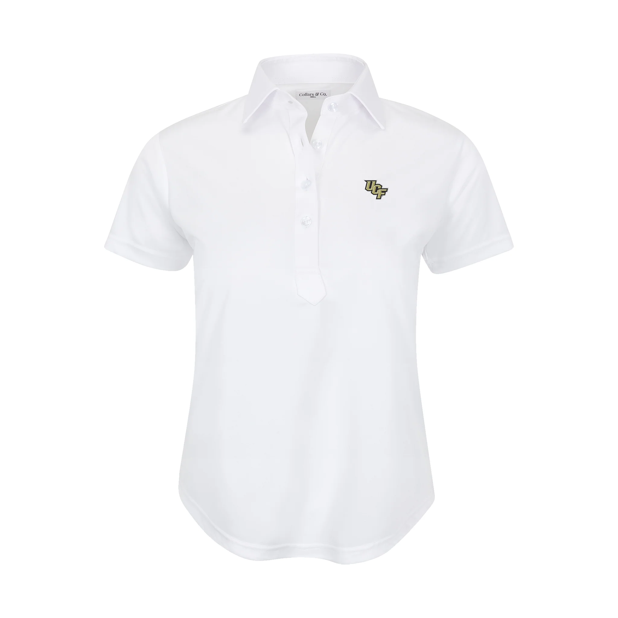 UCF Women's Cap Sleeve Semi Spread Polo White