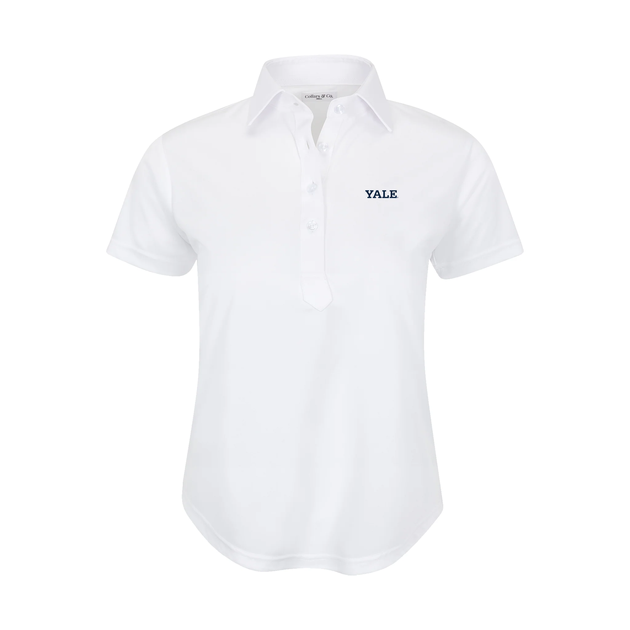 Yale Women's Cap Sleeve Semi Spread Polo White