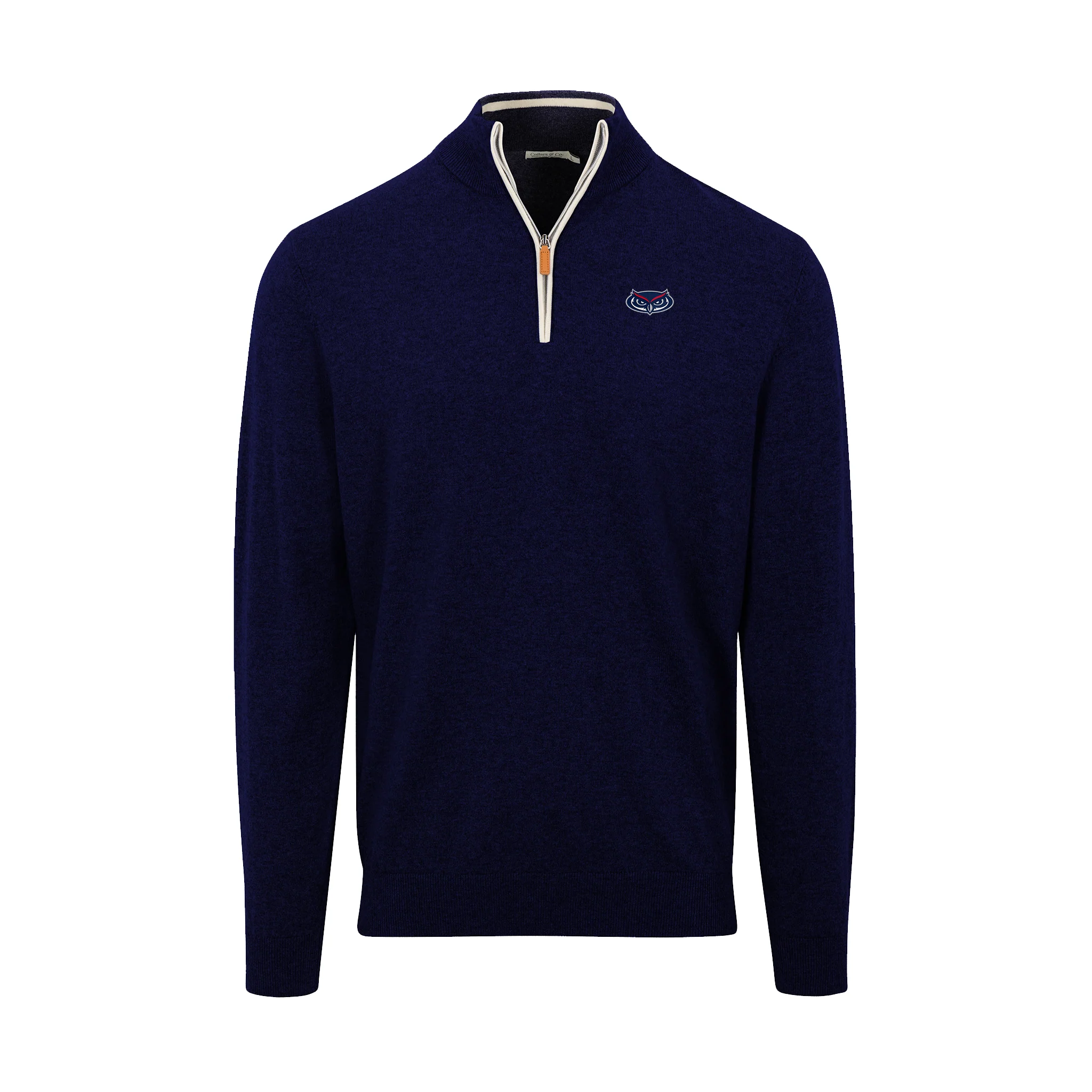 14204-florida-atlantic-navy-with-white-trim-luxury-touch-cotton-and-cashmere-quarter-zip-sweater-1.webp Florida Atlantic Navy with White Trim Luxury Touch Cotton and Cashmere Quarter Zip Sweater
