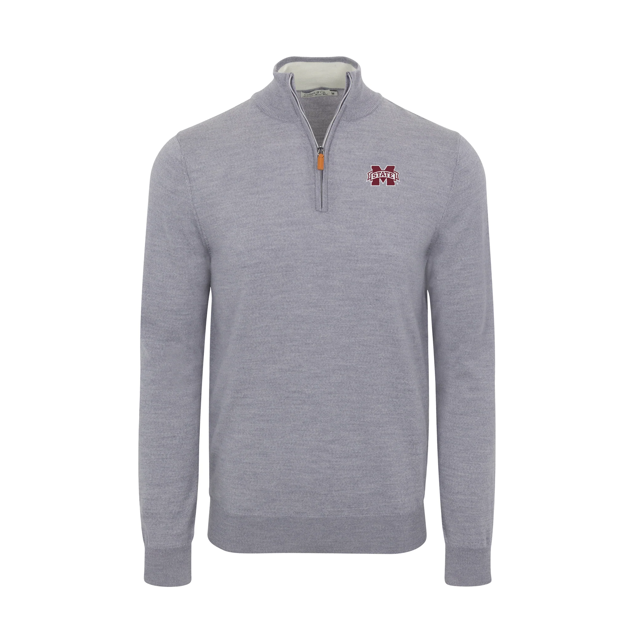 14307-mississippi-state-grey-melange-cashmere-touch-australian-merino-quarter-zip-sweater-1.webp Mississippi State Grey Melange Cashmere Touch Australian Merino Quarter Zip Sweater