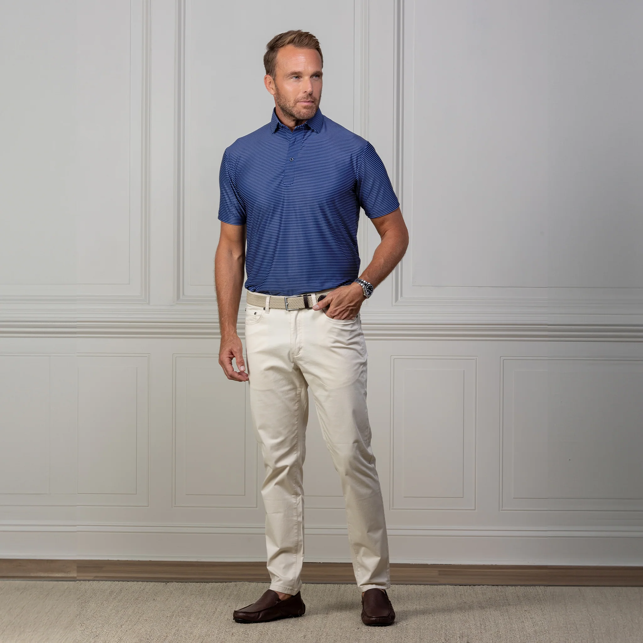 1434-featherweight-flex-polo-sawyer-navy-with-white-stripe-3.webp Featherweight Flex Polo Sawyer Navy with White Stripe