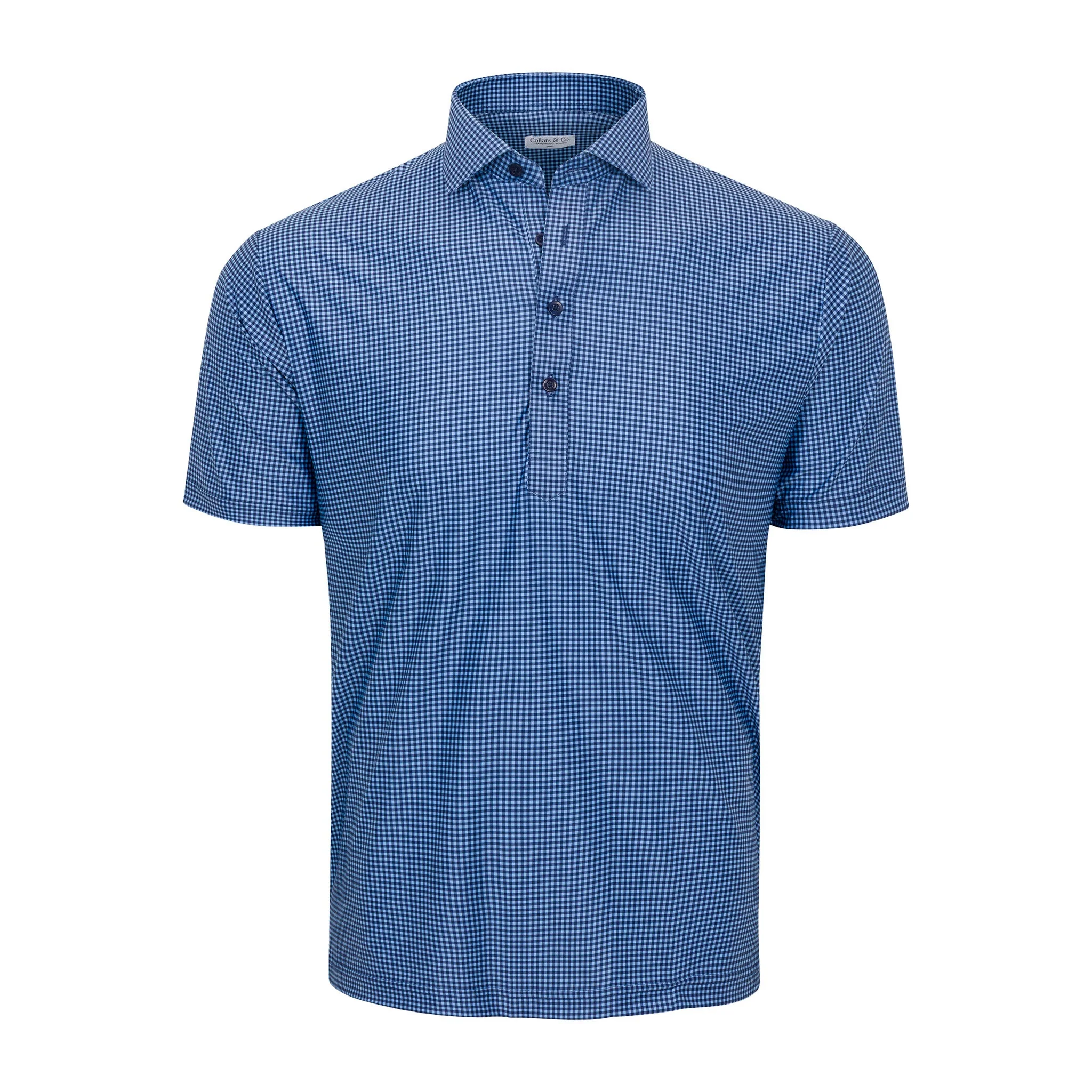 1630-featherweight-flex-polo-sky-blue-navy-micro-gingham-1.webp Featherweight Flex Polo Sky Blue & Navy Micro Gingham