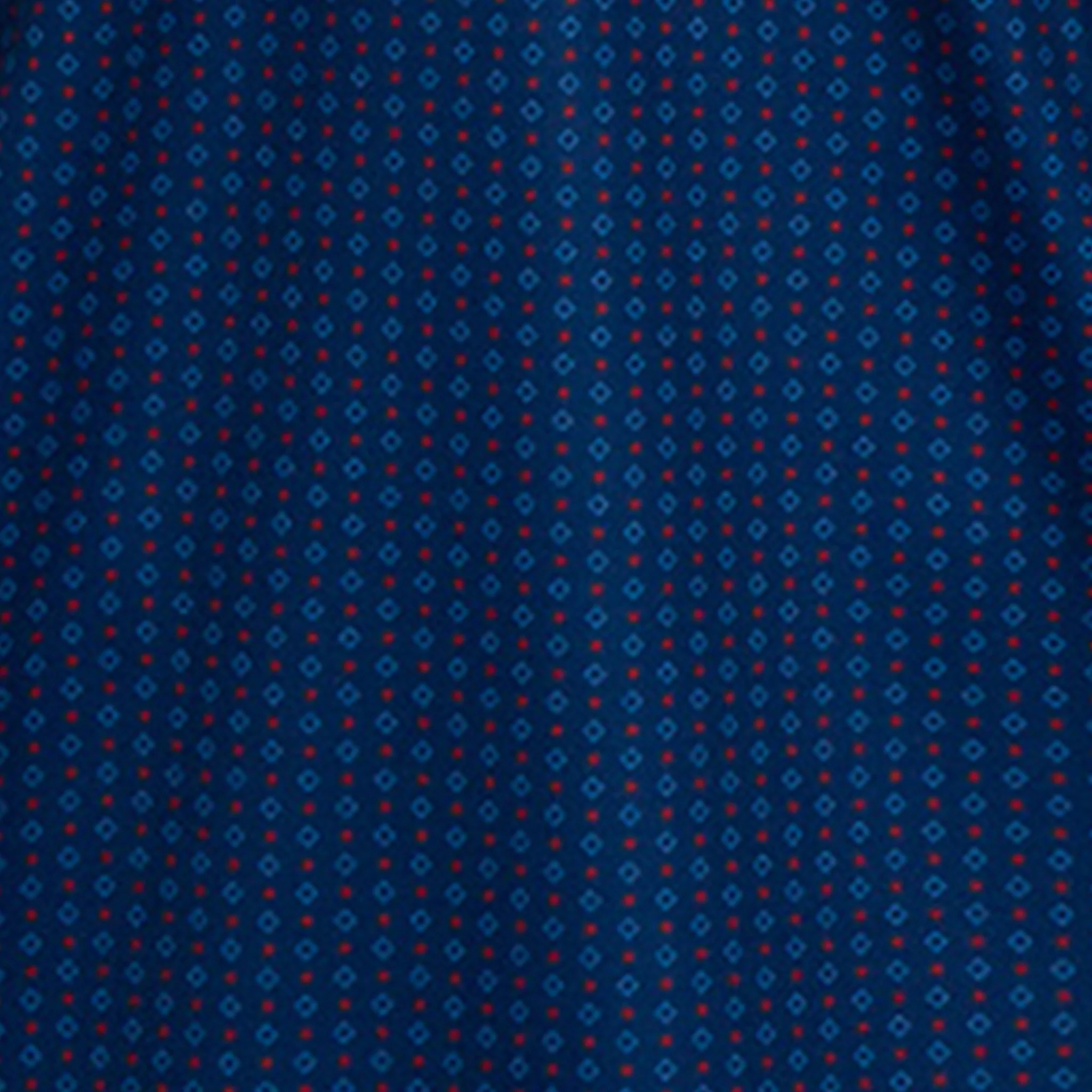 Semi-Spread Collar Polo Diamond Dot Red and Navy