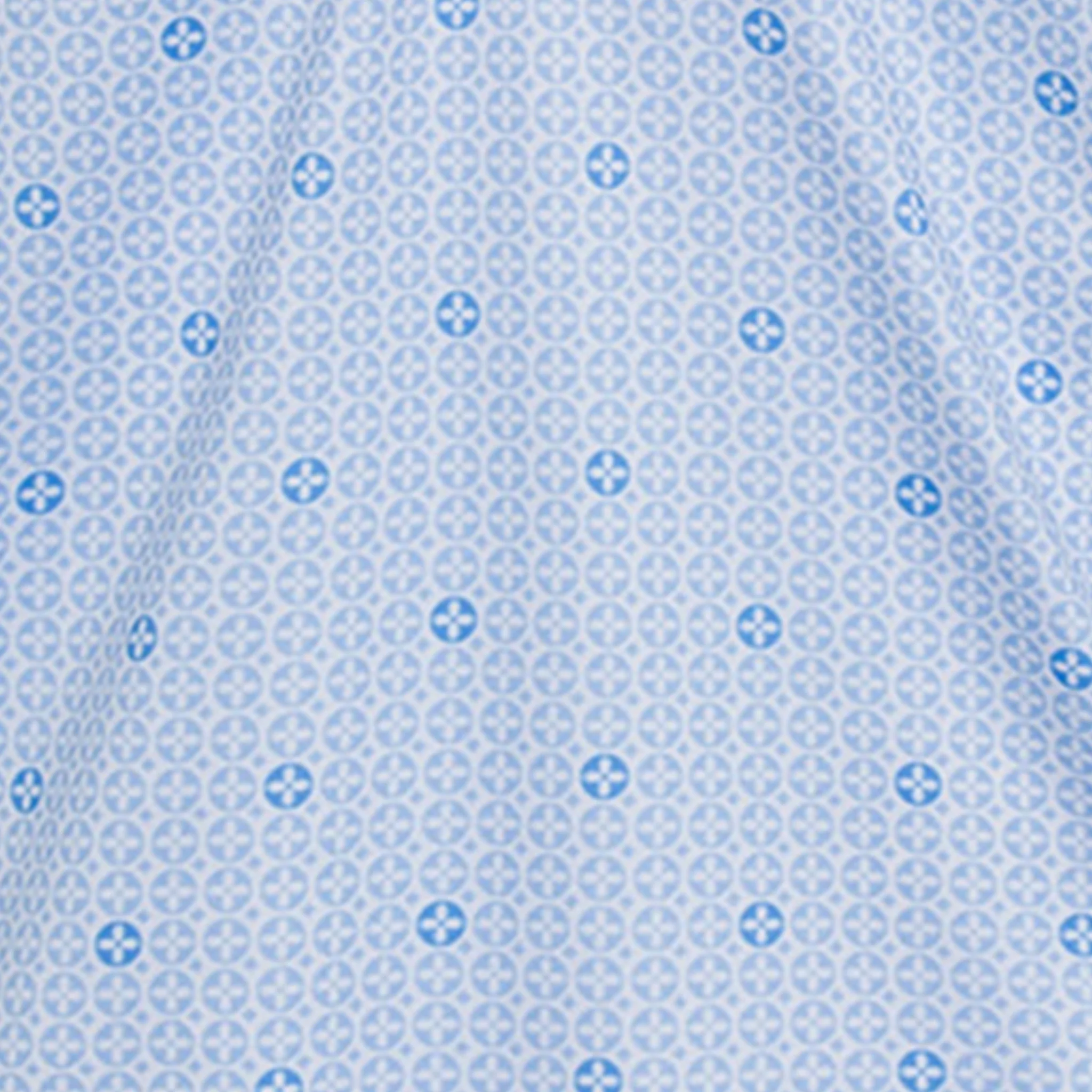 Semi-Spread Collar Polo Medallion Sky Blue