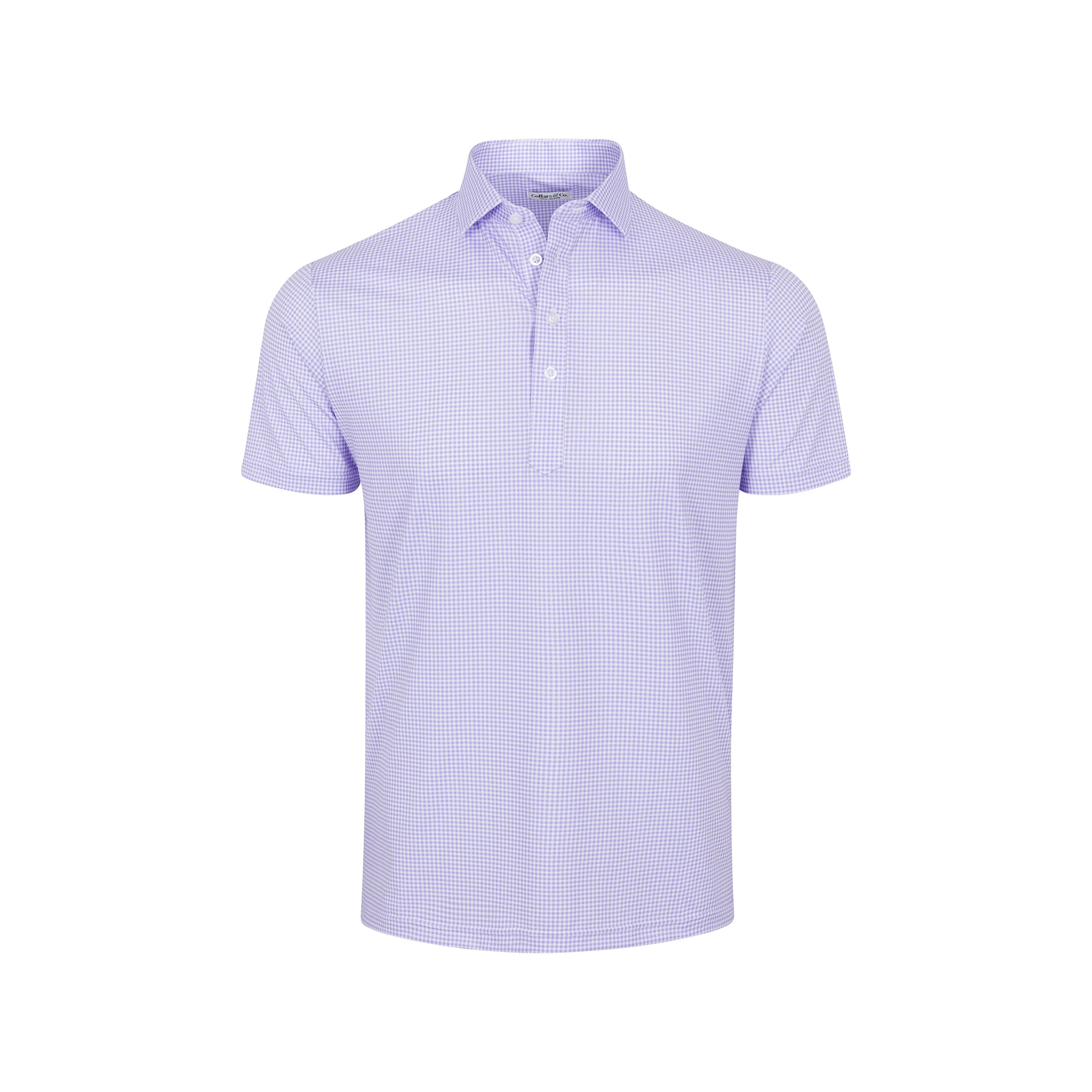 Featherweight Flex Polo Lavender Micro Gingham