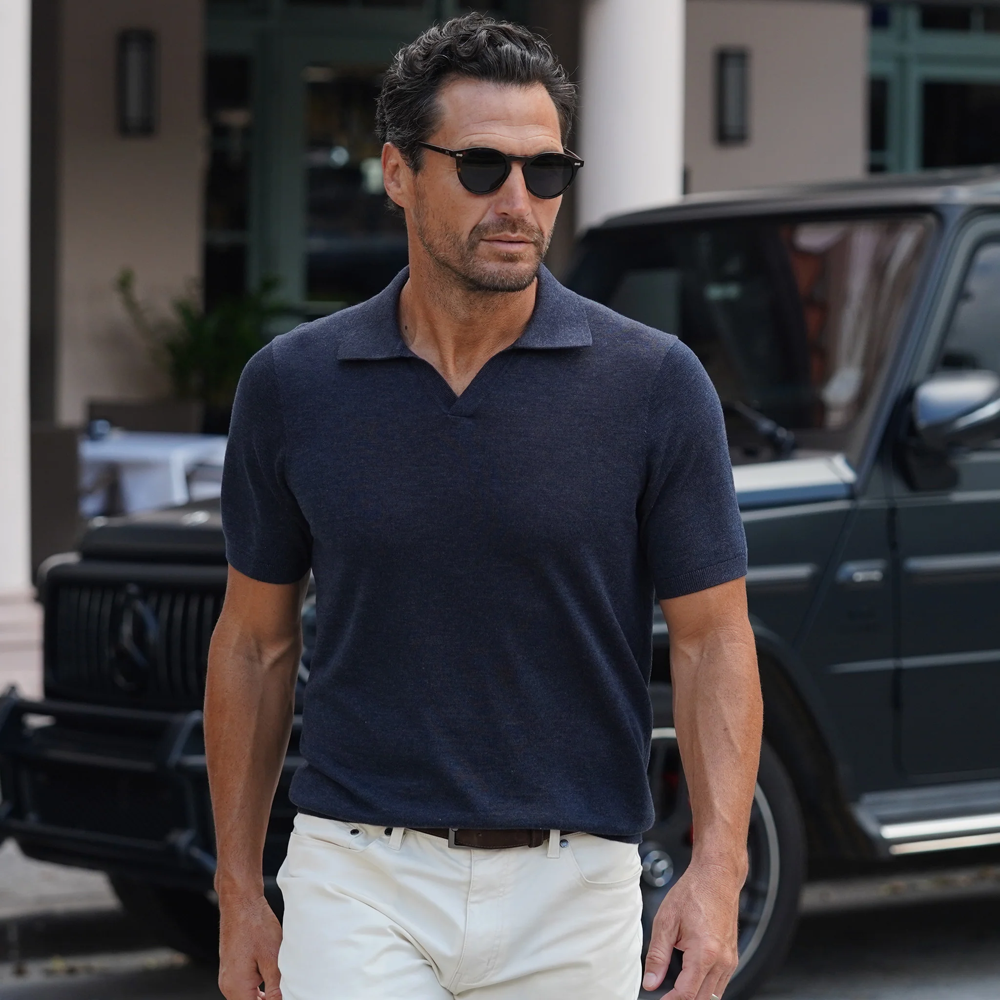 1858-ravello-summer-weight-linen-blend-polo-navy-1.webp Ravello Summer Weight Linen Blend Polo Navy