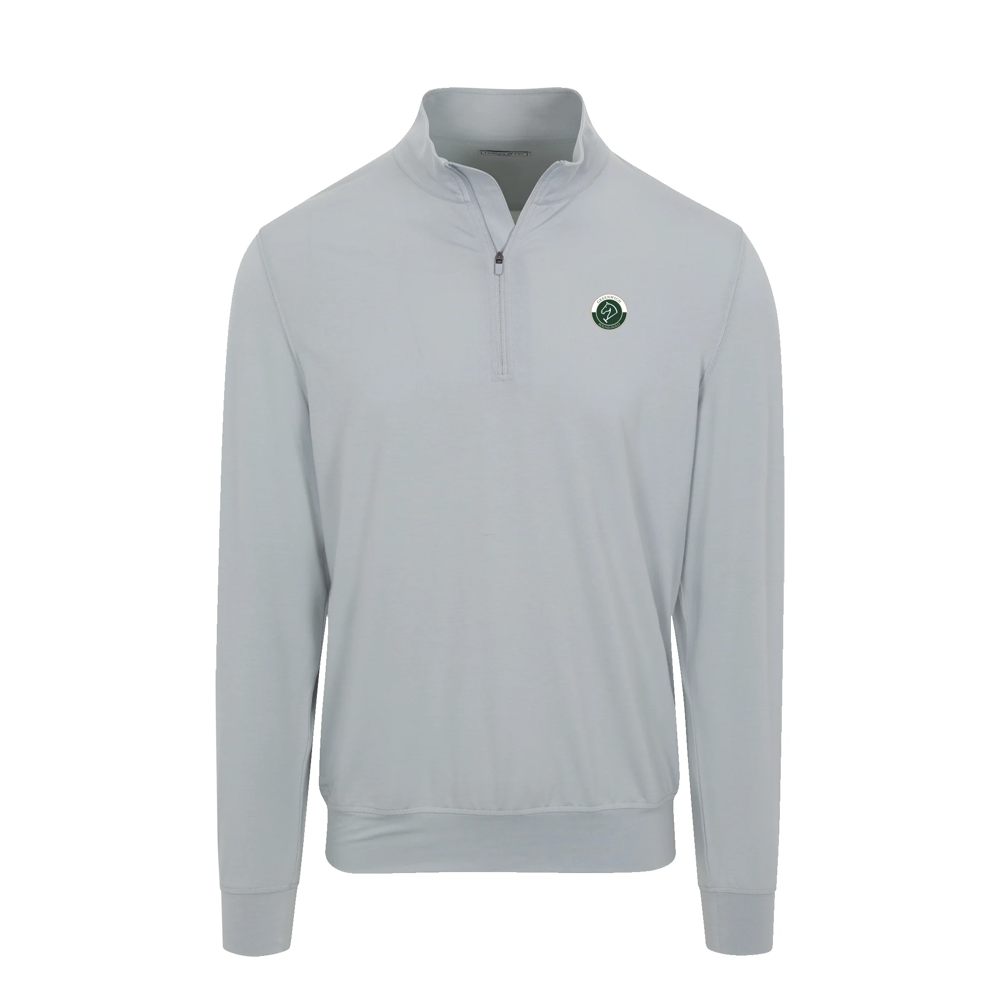 Greenwich Sound Polo Velocity Performance Quarter Zip Light Grey