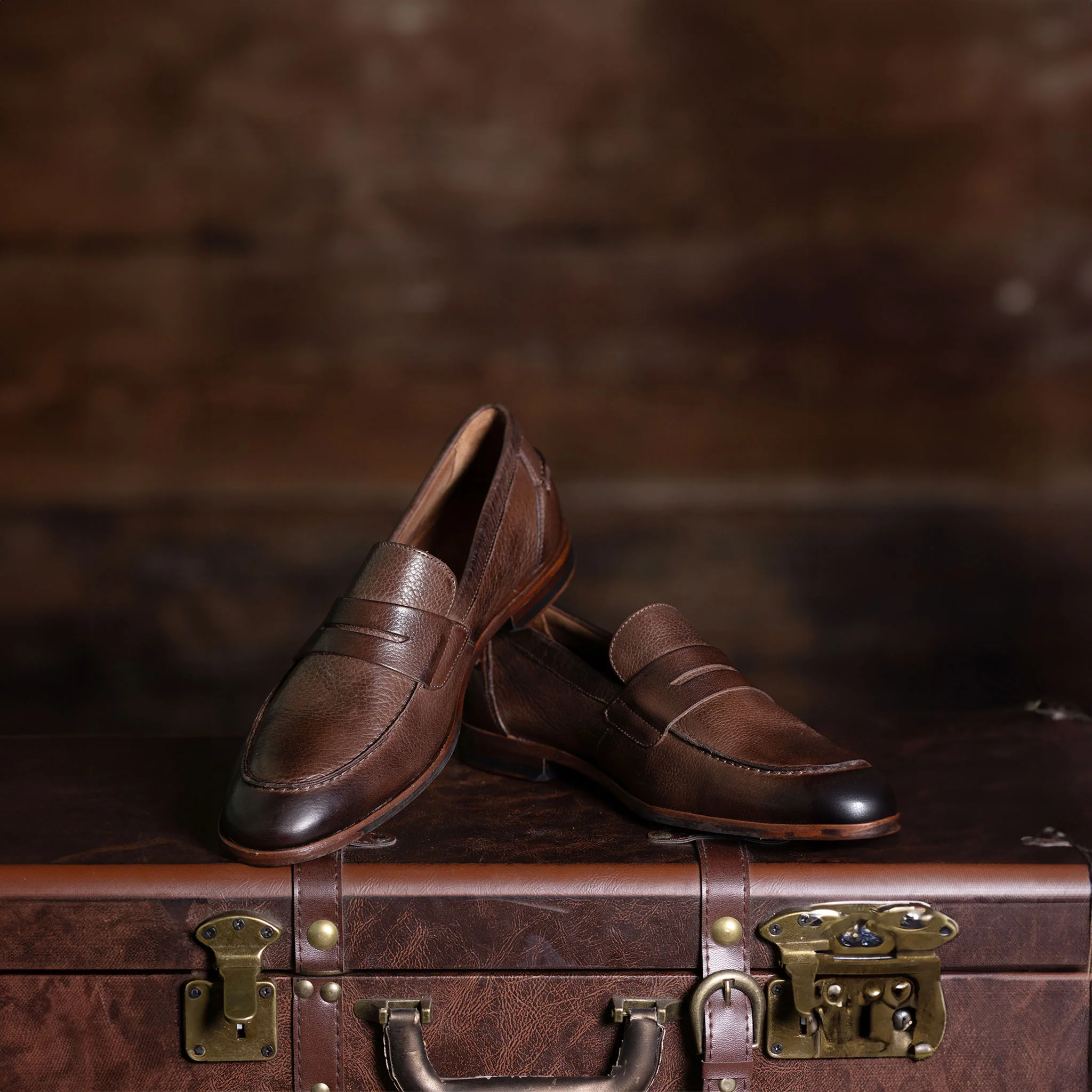 Naples Penny Loafers Brown Leather