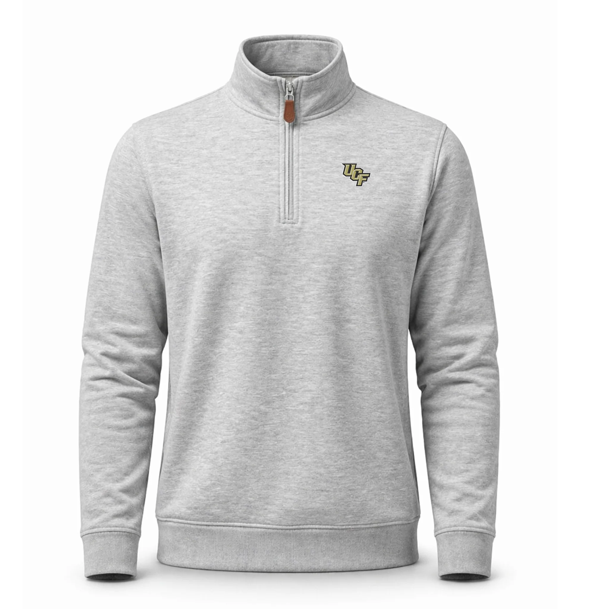 UCF Heather Cloud Cotton Quarter Zip Pullover Light Grey