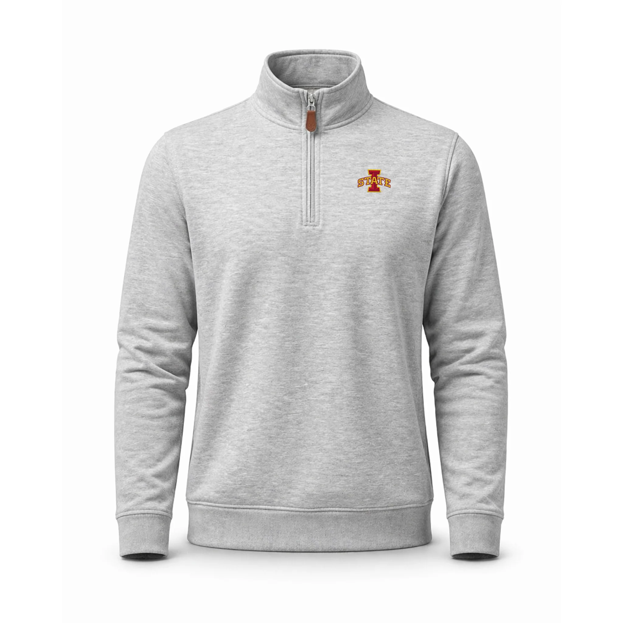 Iowa State Heather Cloud Cotton Quarter Zip Pullover Light Grey