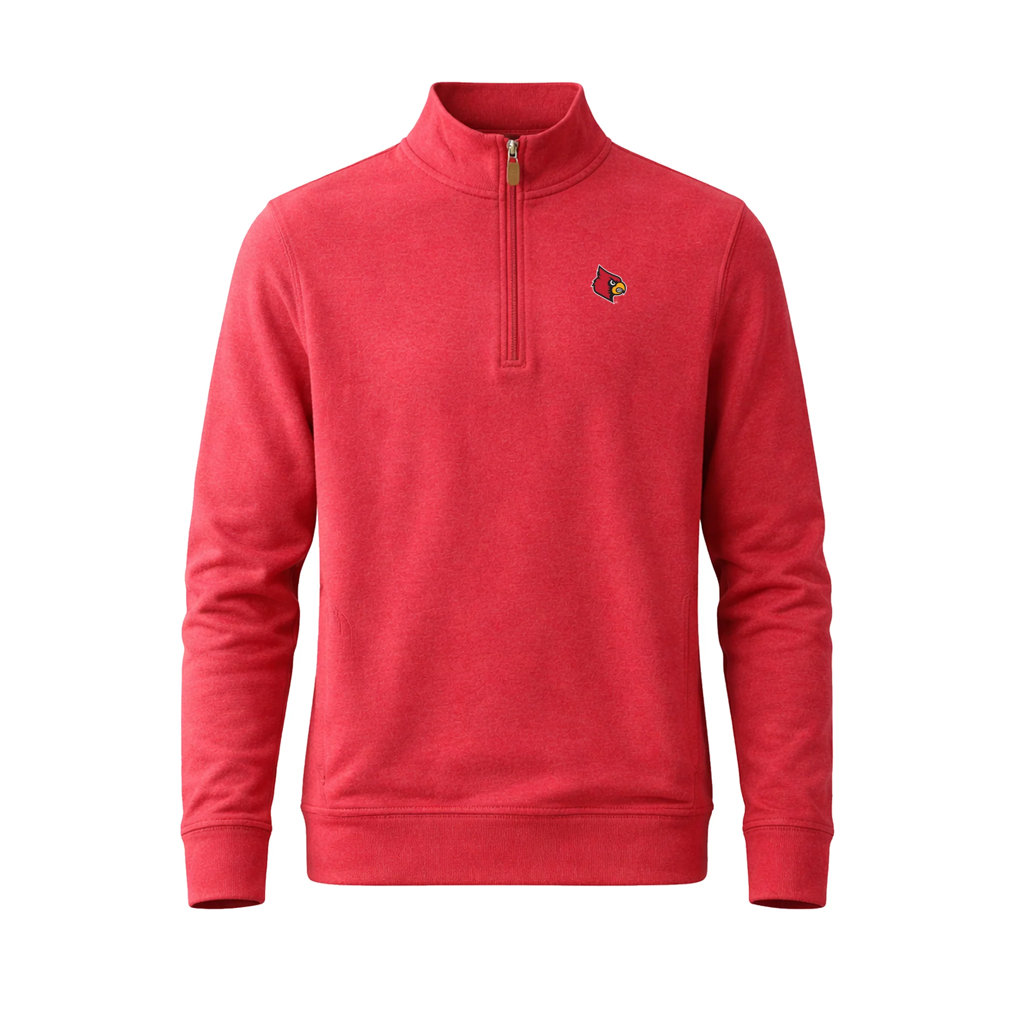 Louisville Cloud Cotton Quarter Zip Pullover Sunset Red