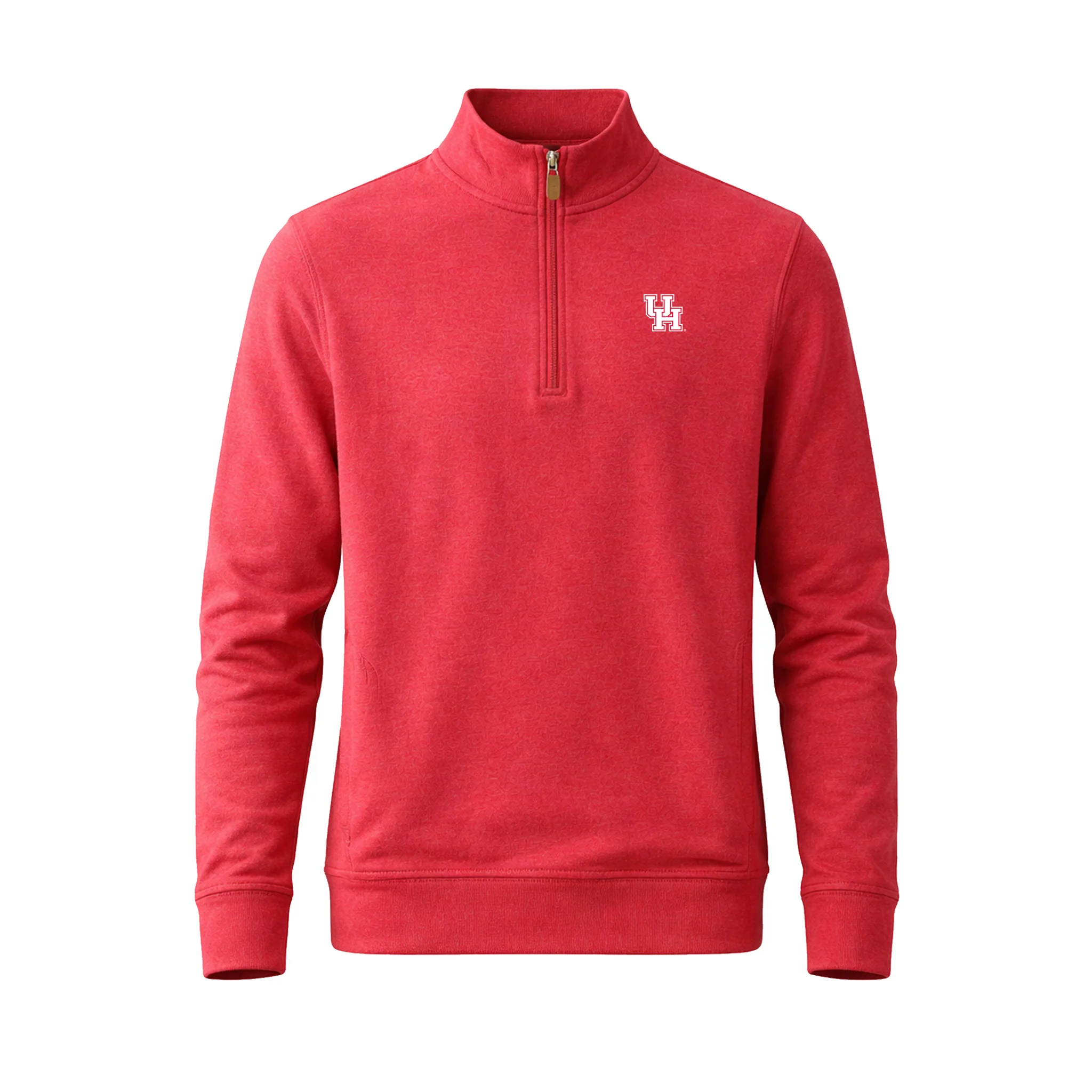 Houston Cloud Cotton Quarter Zip Pullover Sunset Red
