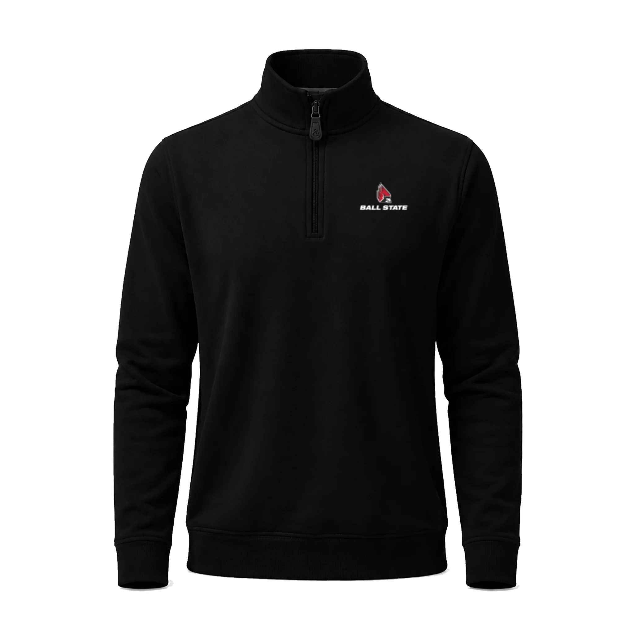 Ball State Cloud Cotton Quarter Zip Pullover Black