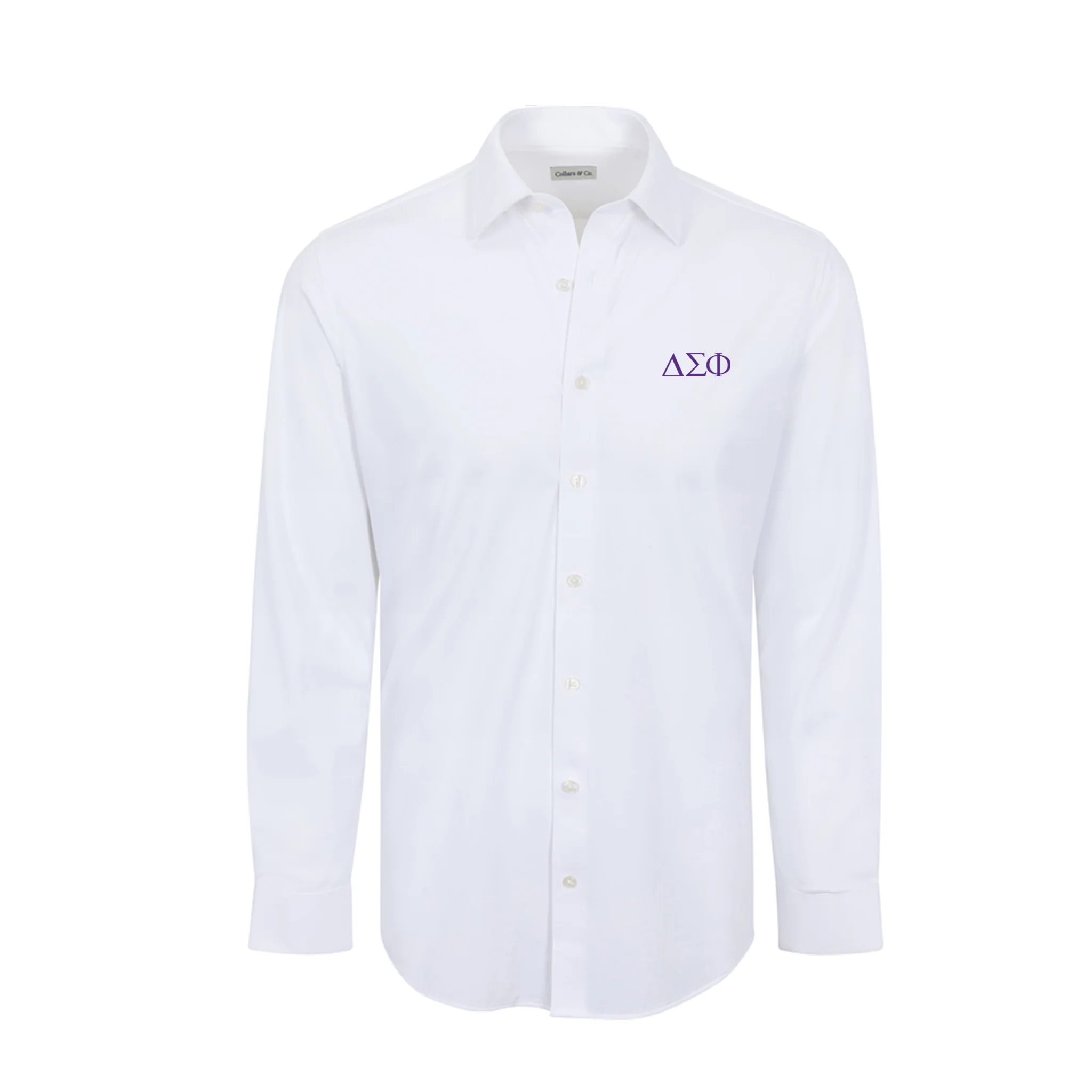 Collars & Co. Delta Sigma Phi Apex Performance Dress Shirt White