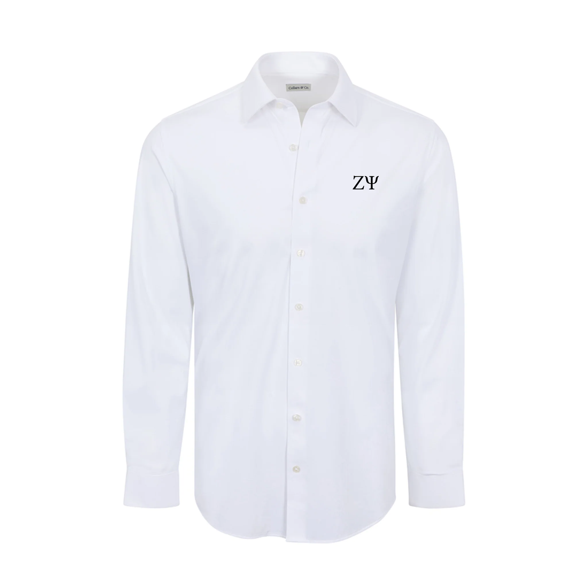 Collars & Co. Zeta Psi Apex Performance Dress Shirt White