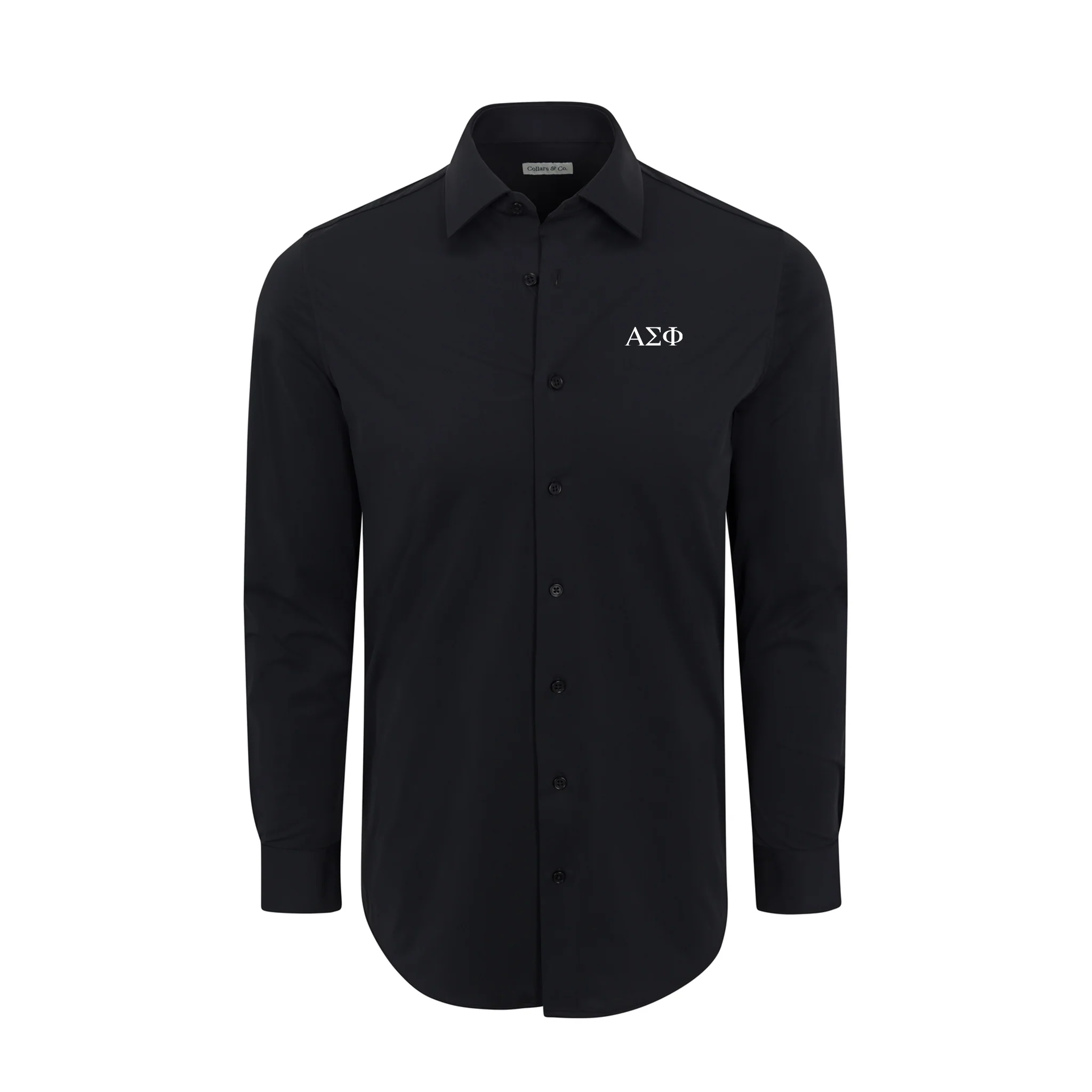 Collars & Co. Alpha Sigma Phi Apex Performance Dress Shirt Black