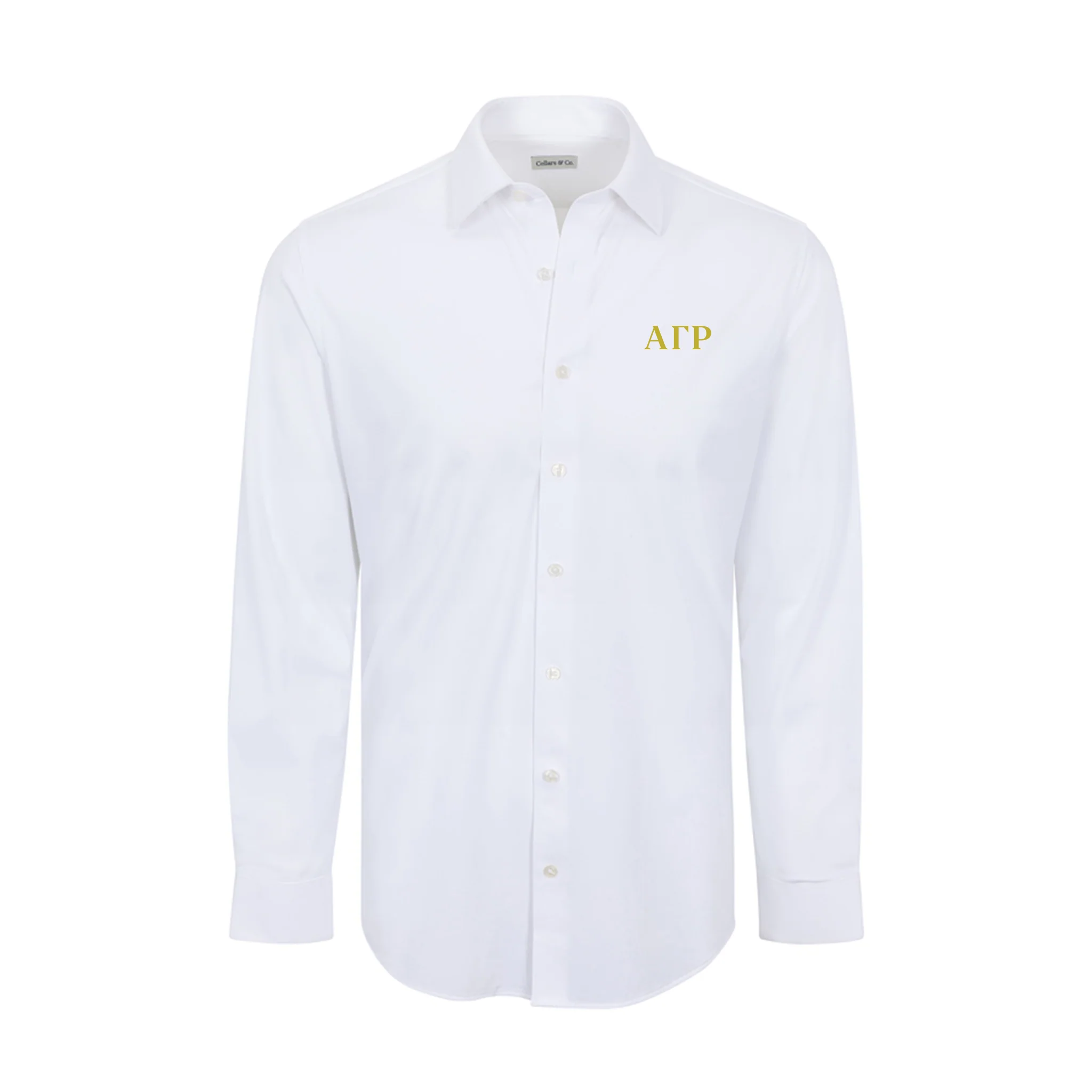Collars & Co. Alpha Gamma Rho Apex Performance Dress Shirt White