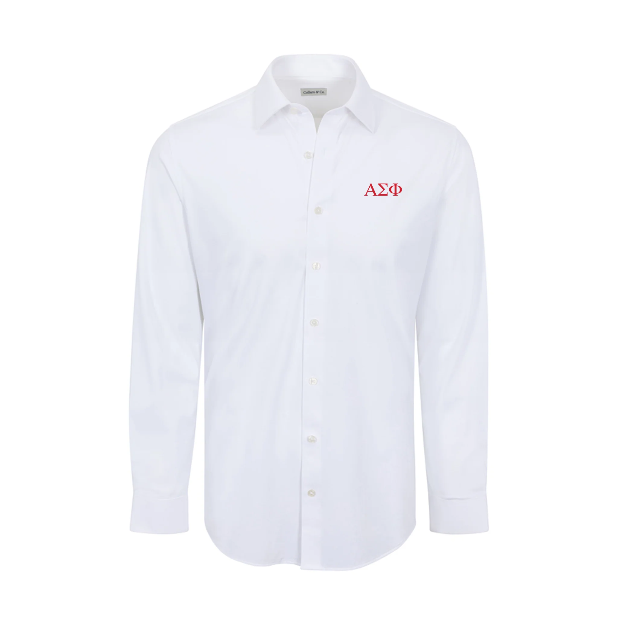 Collars & Co. Alpha Sigma Phi Apex Performance Dress Shirt White