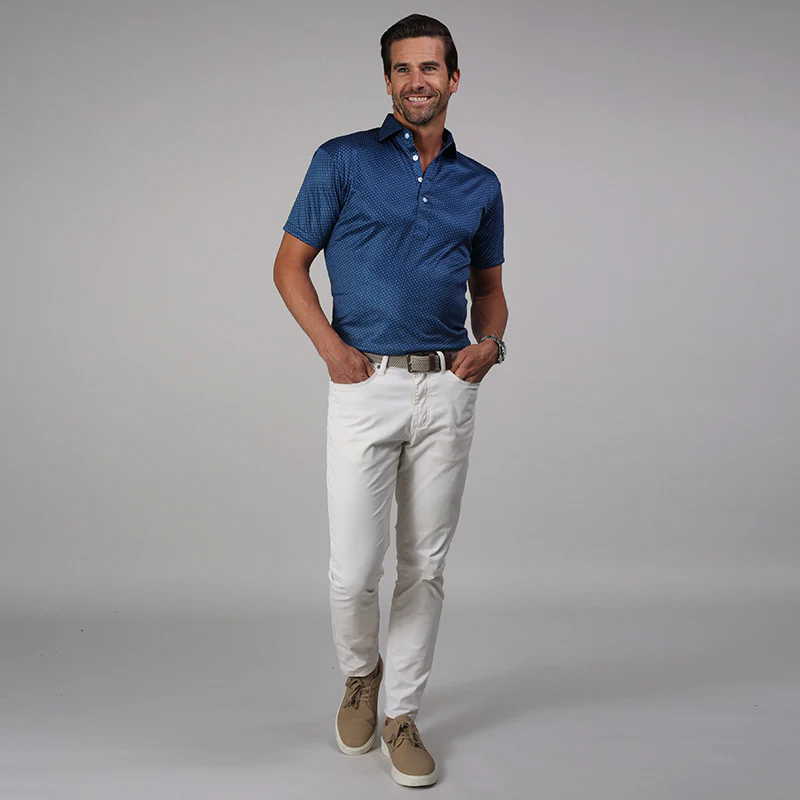 313-semi-spread-collar-polo-blue-polka-dot-3.webp Semi-Spread Collar Polo Blue Polka Dot