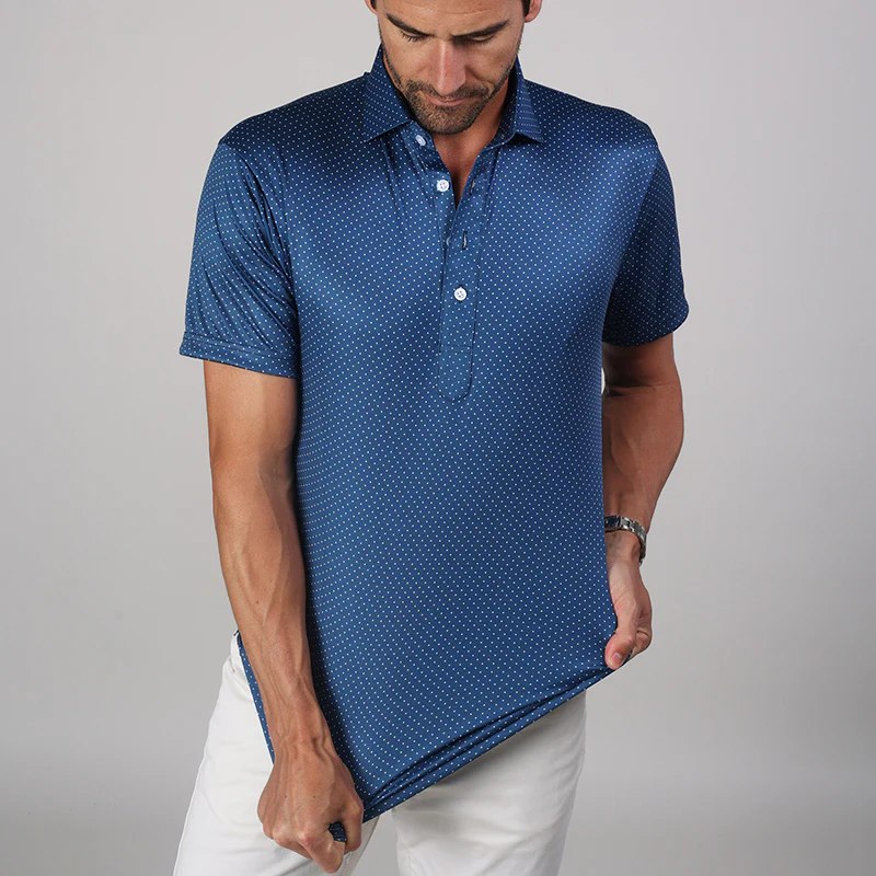 313-semi-spread-collar-polo-blue-polka-dot-6.webp Semi-Spread Collar Polo Blue Polka Dot